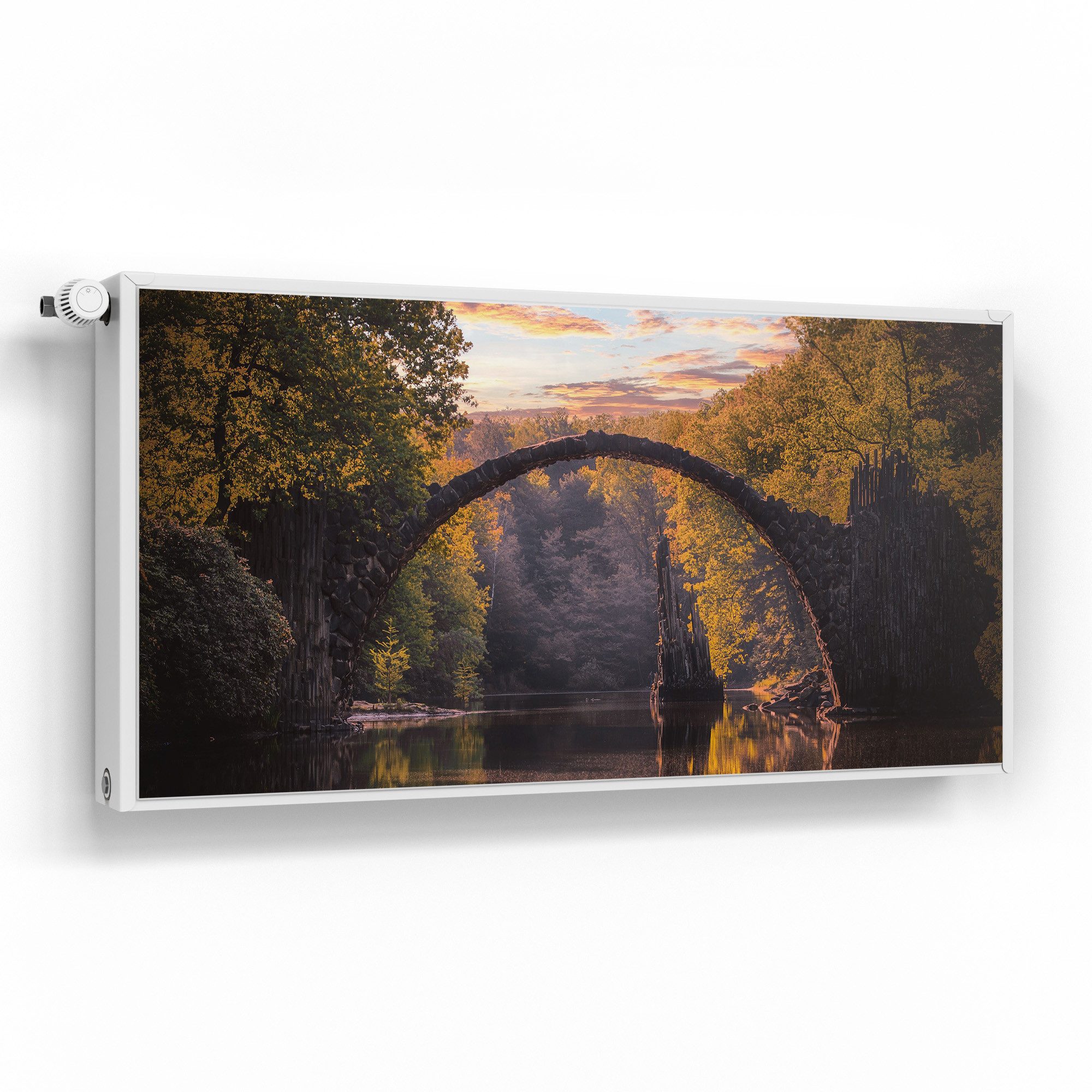 DEQORI Magnetfolie 'Spiegelbrücke', beschreibbar Heizung Magnetmatte magnetisch Magnetfolie