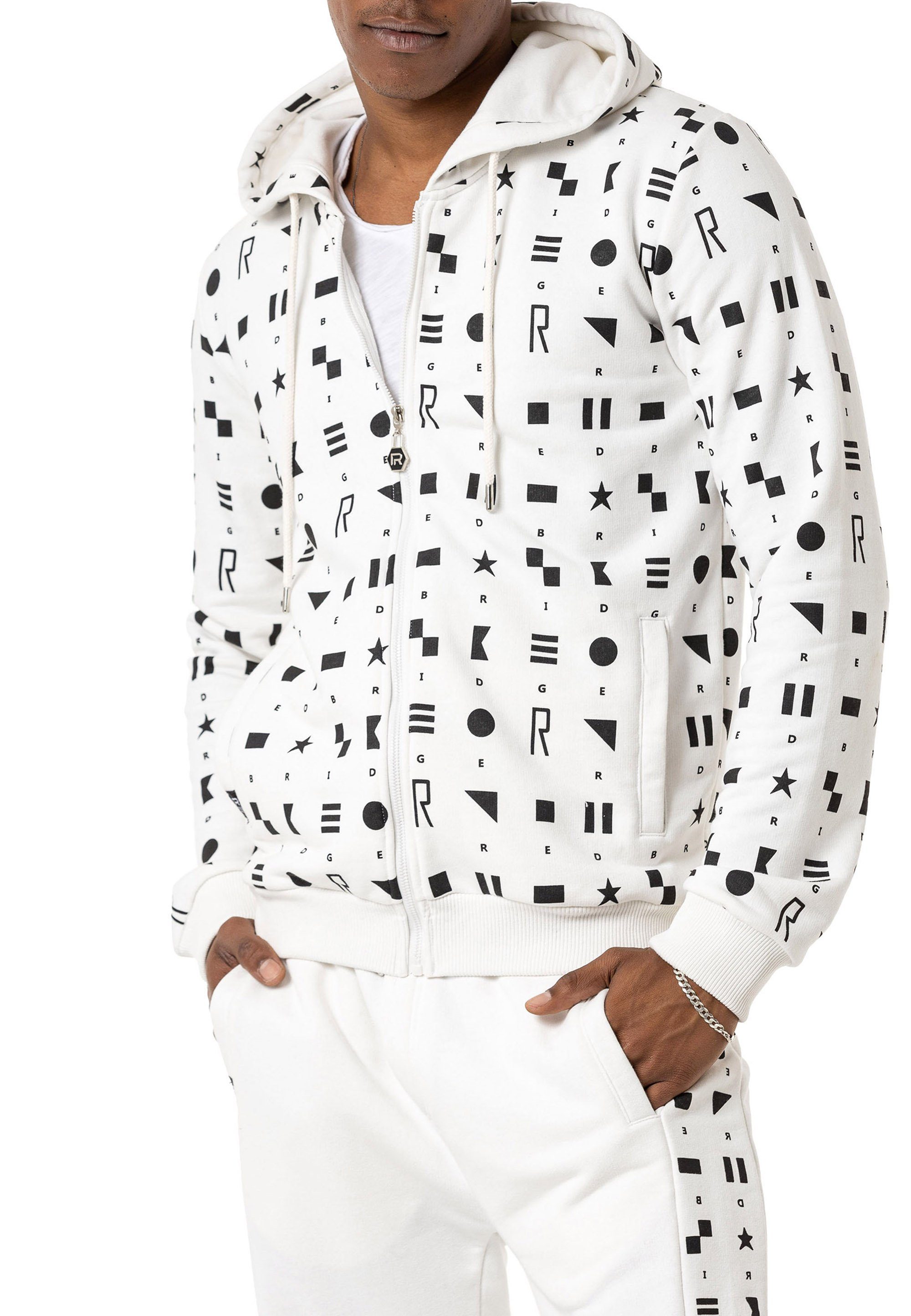 RedBridge Kapuzensweatjacke Sweater mit Kapuze Geometric Shapes