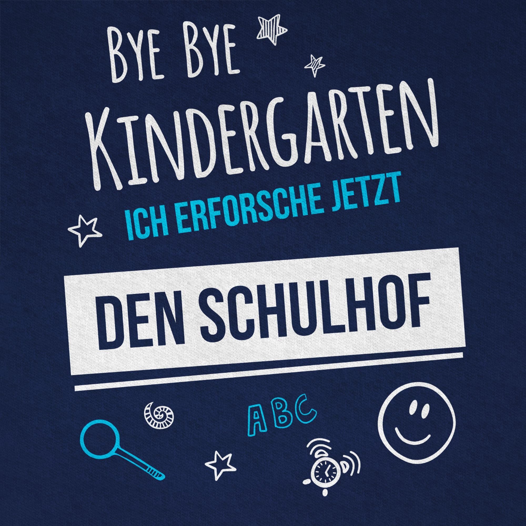 Shirtracer T-Shirt Bye Bye Kindergarten Einschulung Einschulung Schulanfang 1 Schulhof Dunkelblau Geschenke Junge