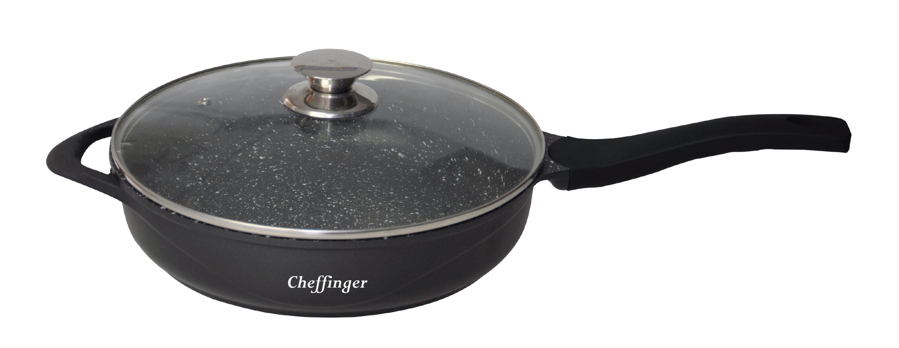 Cheffinger Bratpfanne Bratpfanne Ø28cm Steakpfanne Fischpfanne Grillpfanne Aluguss, Aluminiumguss (Packung, 2-tlg)