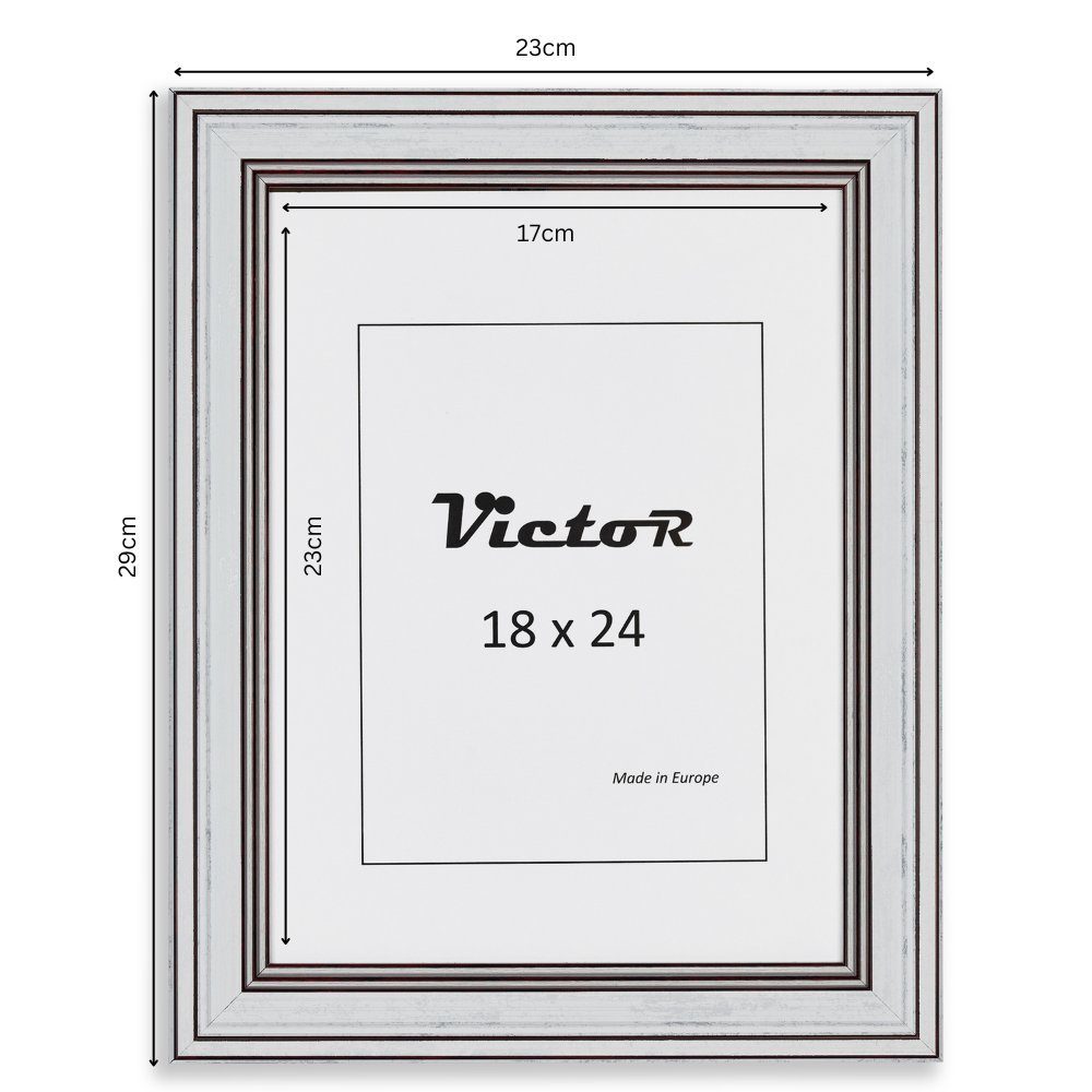 cm, in Victor Leiste: 3er Bilderrahmen Kunststoff Set 19x31mm, 18x24 Goya, (Zenith) Rahmen weiß,