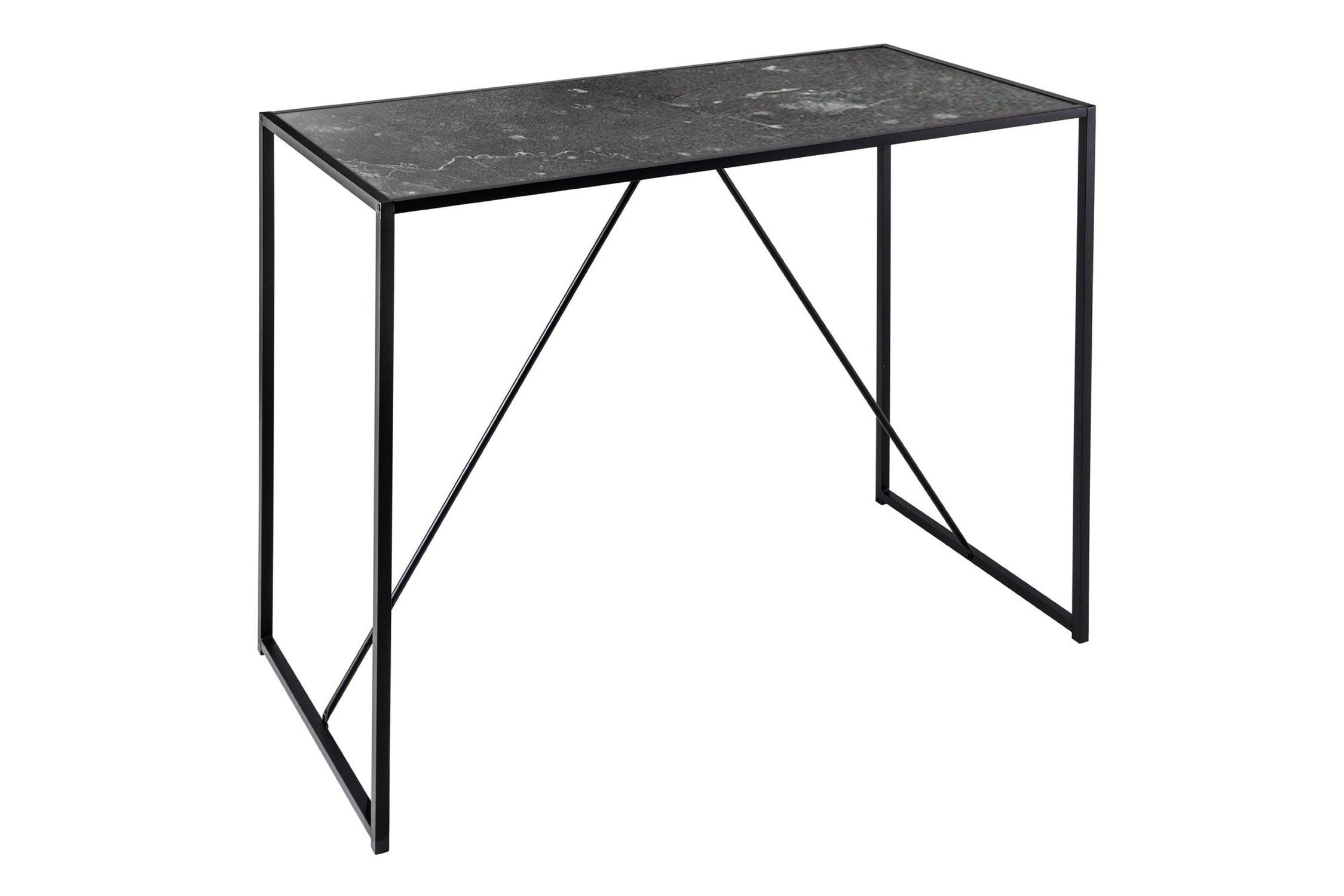 Licht-Erlebnisse Stehtisch THORIN, aus Metall MDF in Schwarz 120 x 60 x 105 cm (LxBxH)