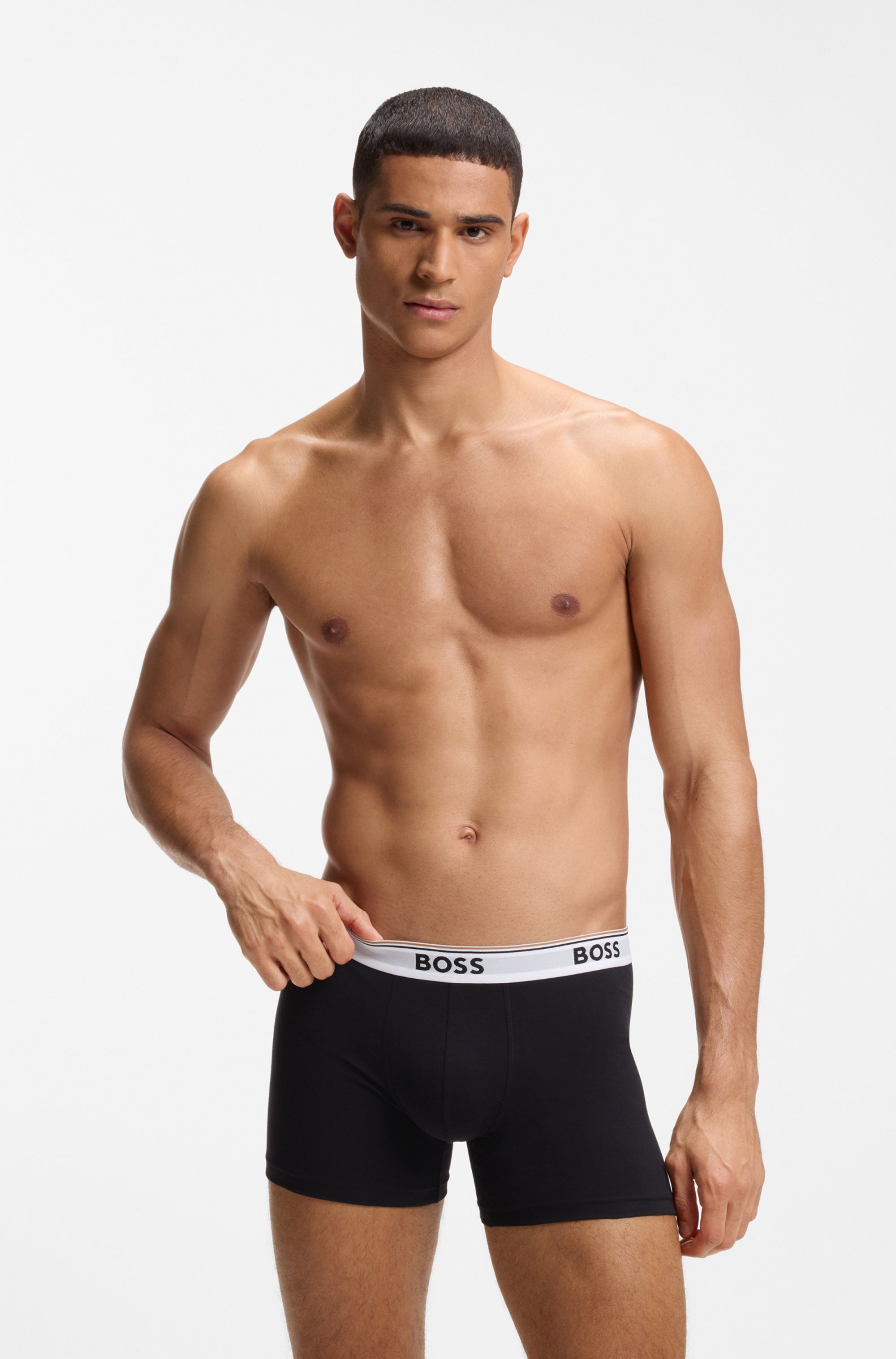 BOSS Boxer Boxer 3 PACK mit farblich passendem Webbund