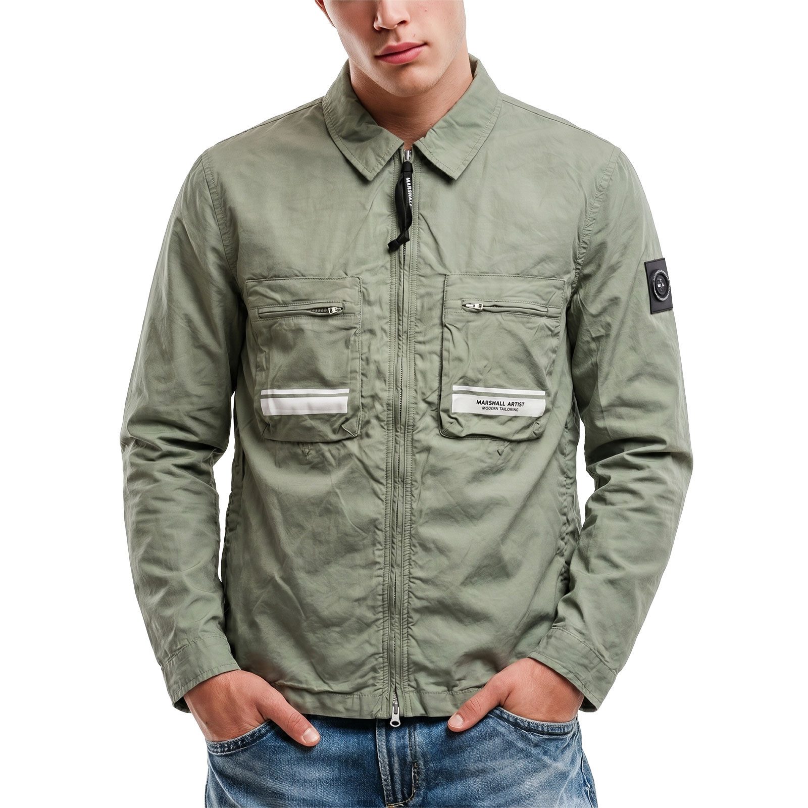 Marshall Hemdjacke Jacke Marshall Artist Seafield Overshirt Zwei Brusttaschen mit Reißverschluss + Klappen