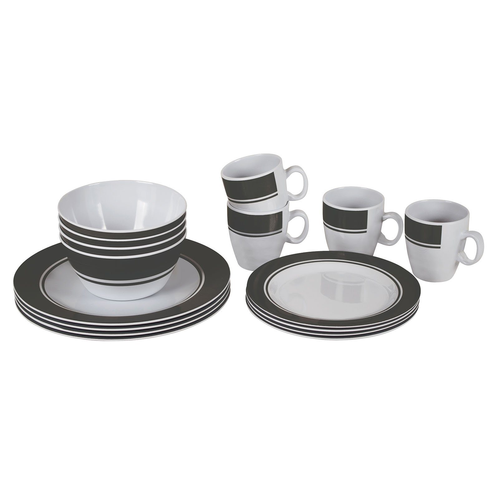 Outdoor Melamin Geschirr Set 16tlg - Bruchsicher Für Camping & Picknick