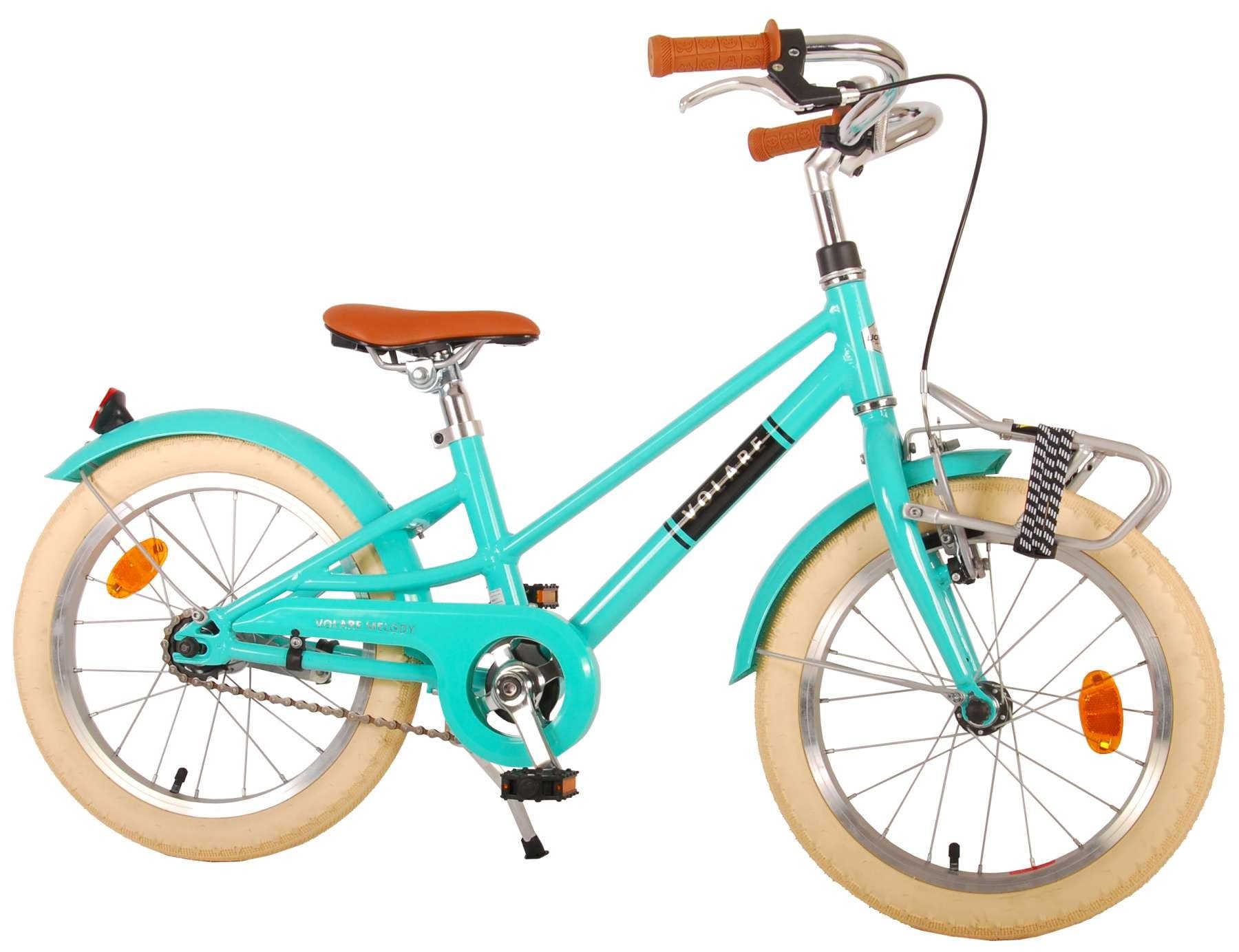 TPFSports Kinderfahrrad Volare Melody 16 Zoll mit Rücktritt + Handbremse, 1 Gang, (Mädchen Fahrrad - Rutschfeste Sicherheitsgriffe), Kinder Fahrrad 16 Zoll mit Stützräder Laufrad Mädchen Kinderrad