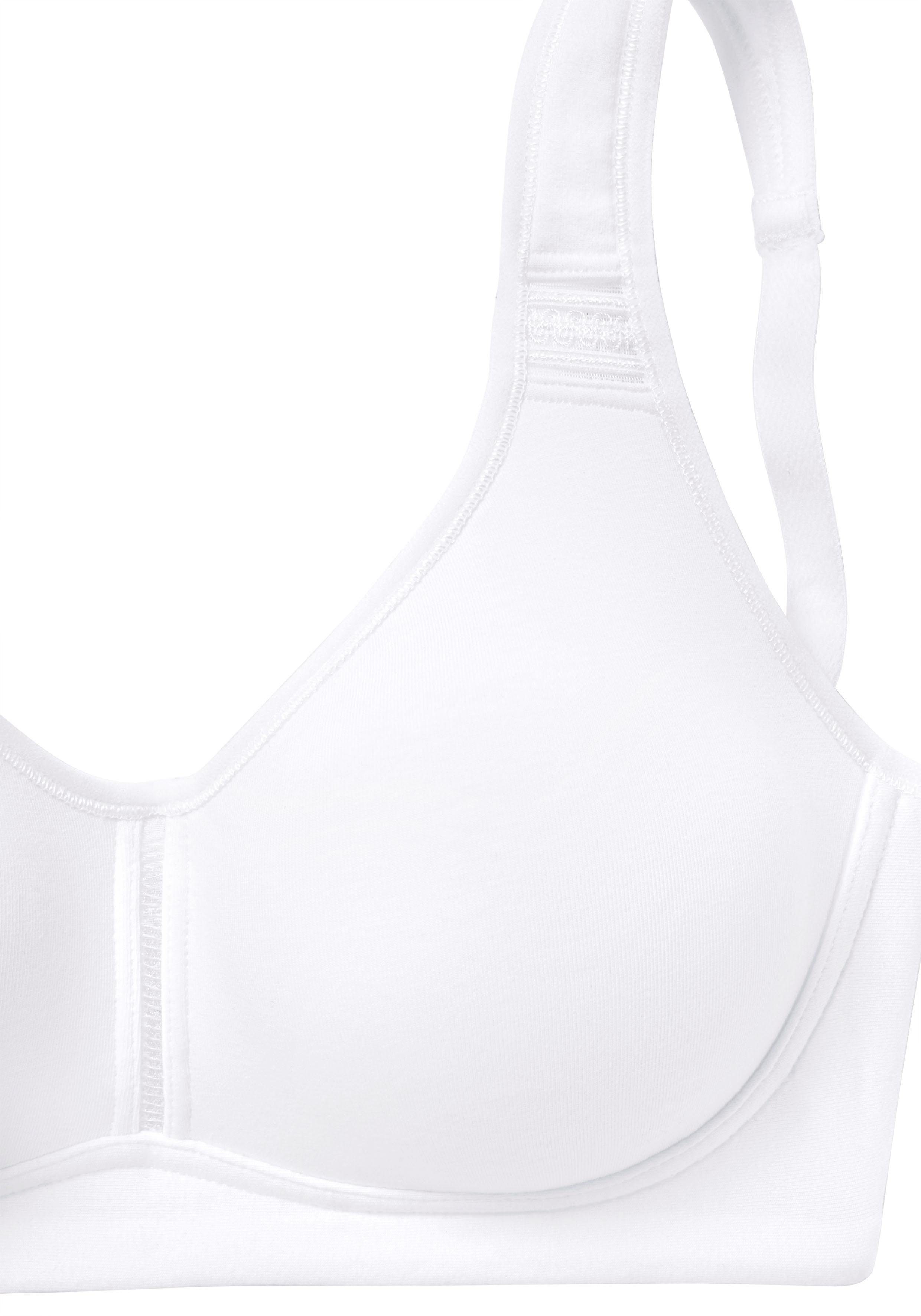 petite fleur by Lascana T-Shirt-BH, BH ohne Bügel, Baumwoll-BH, Soft-BH (Packung, 2 Stück) mit breiten Trägern, große Größen, bequemer BH – Bild 5 von 5