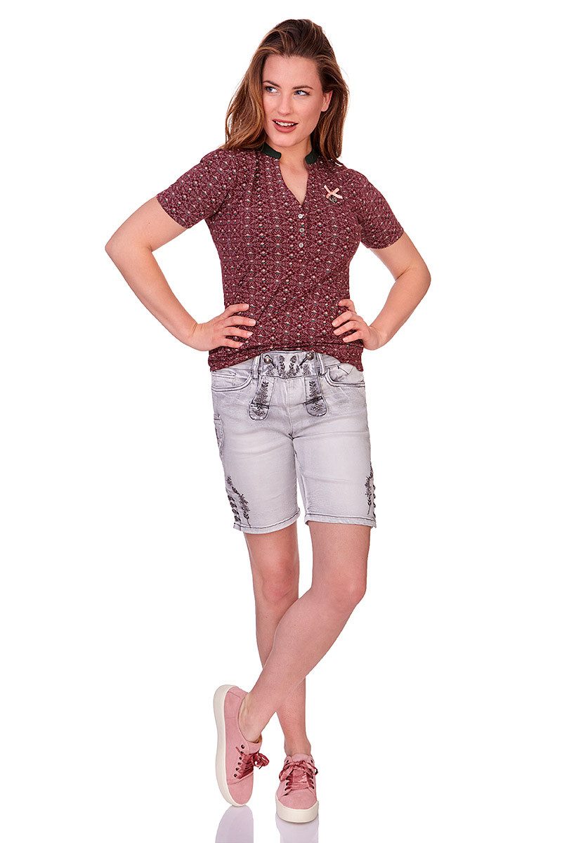 Hangowear Trachtenshirt Trachtenshirt Damen - AGANY - weinrot