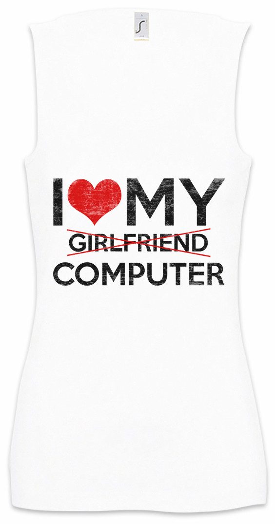 Tanktop I Love My Computer Ärmelloses Damen T-Shirt Informatiker Girlfriend