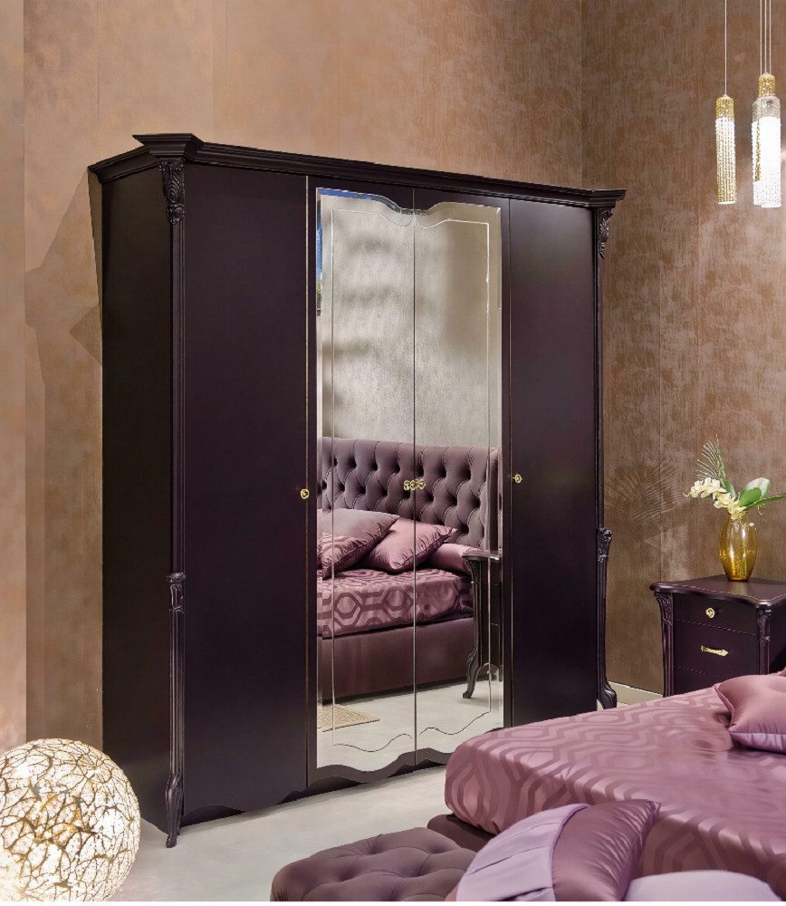 Xlmoebel Kleiderschrank Edler mit Spiegel Schrank Schränke Italienische Möbel neu Lila (1-St., Kleiderschrank) Hergestellt in Italy