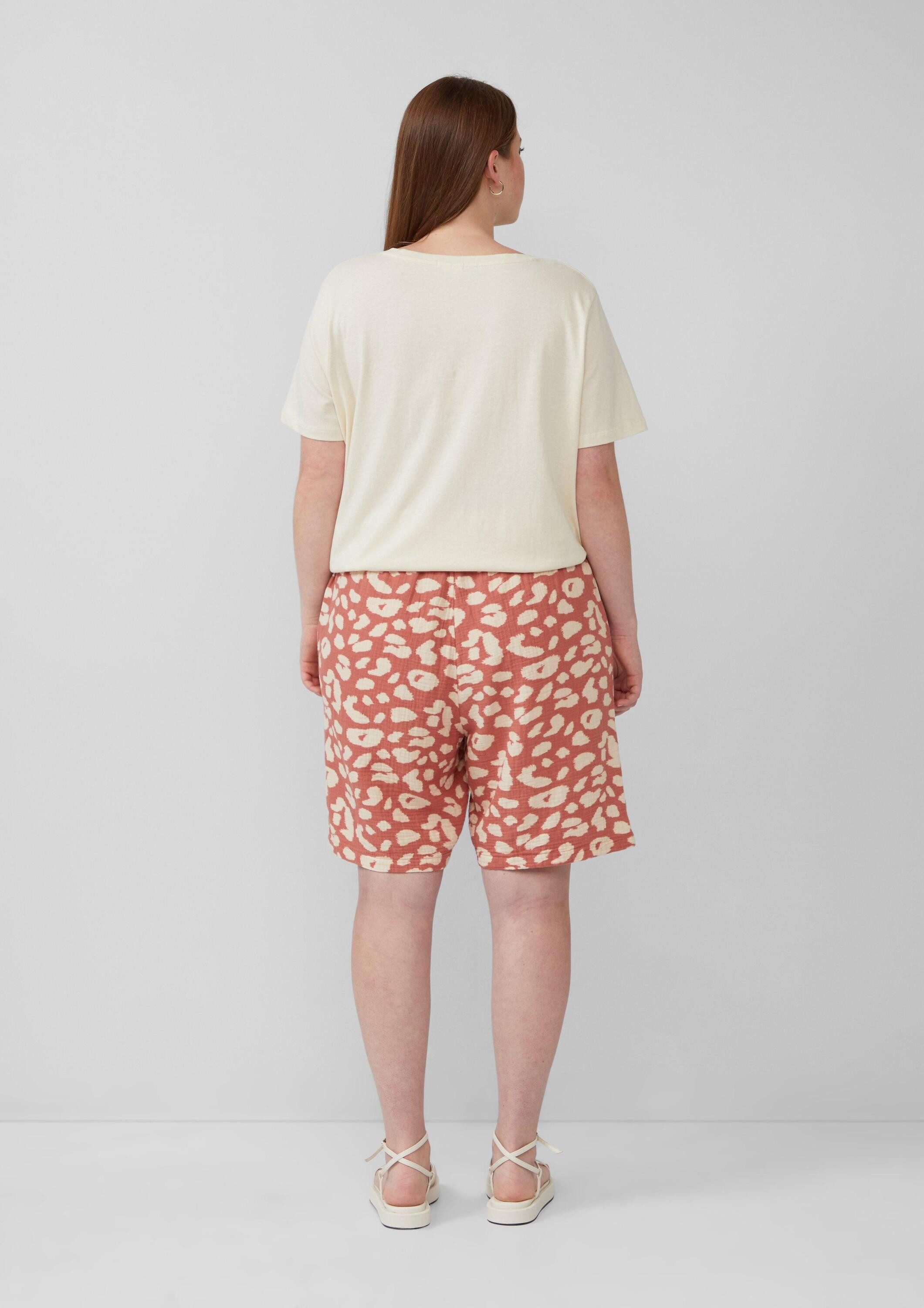 QS Kurzarmshirt T-Shirt Baumwoll T-Shirt mit Frontprint