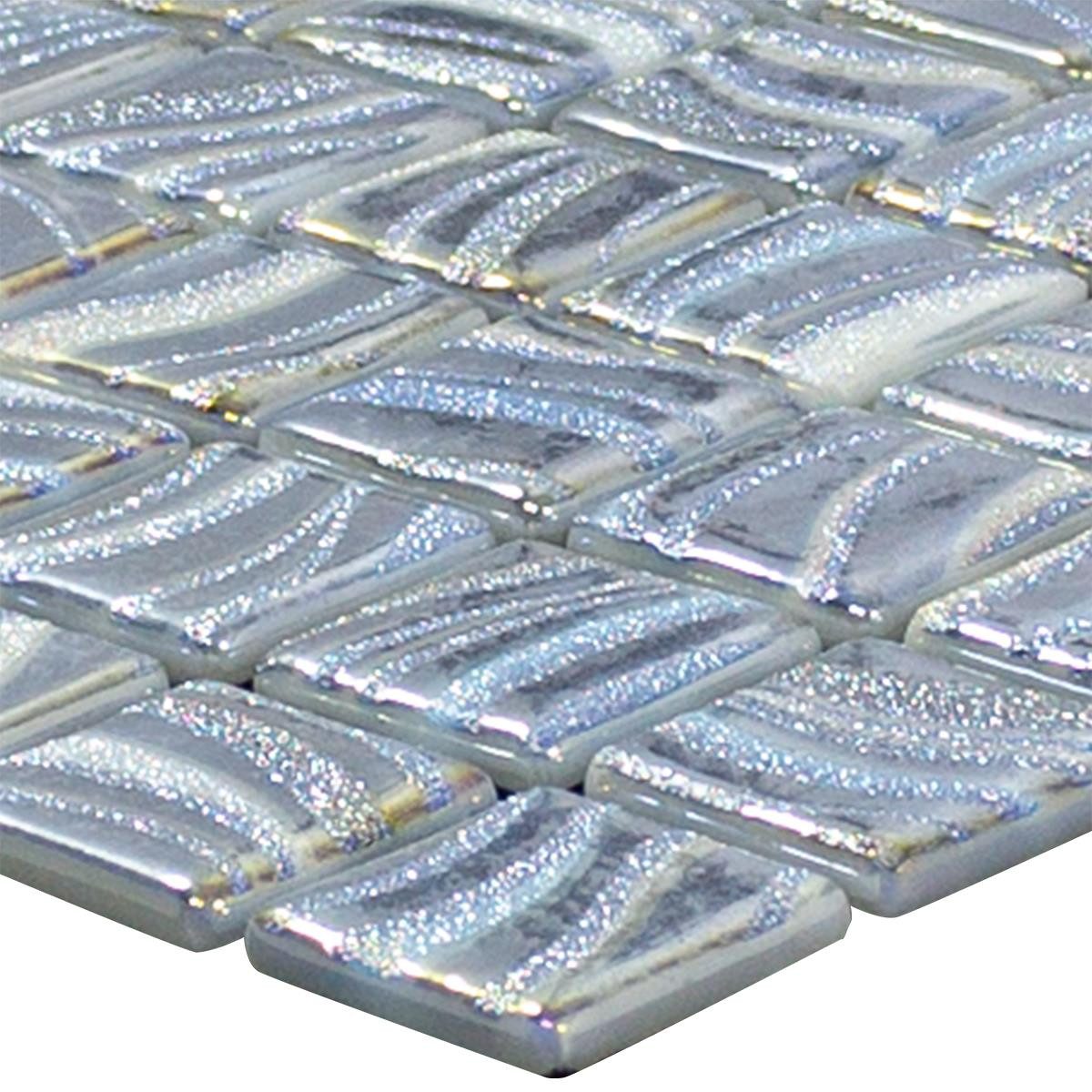 Mosafil Mosaikfliesen Glas Schwimmbad Pool Mosaik Marisburg Glitzer, Glas-Ecoglas 31.600x31.600, blau, Punktverklebt - Frostsicher - Wasserdicht - Wasserfest - Rutschfest