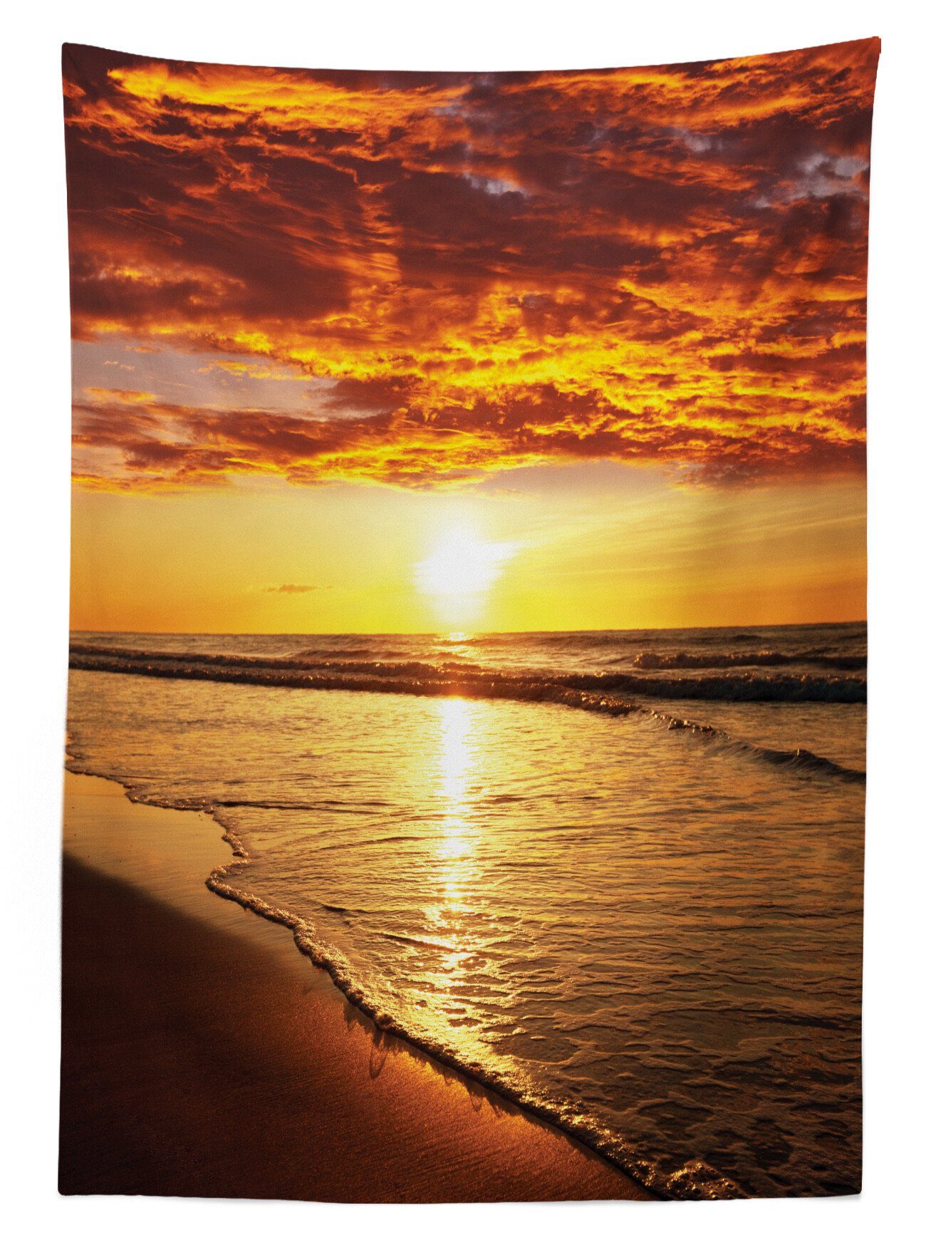 Abakuhaus Strand den Klare Farben, hawaiisch geeignet Tischdecke Außen Coast Waschbar Für Sunset Bereich Farbfest