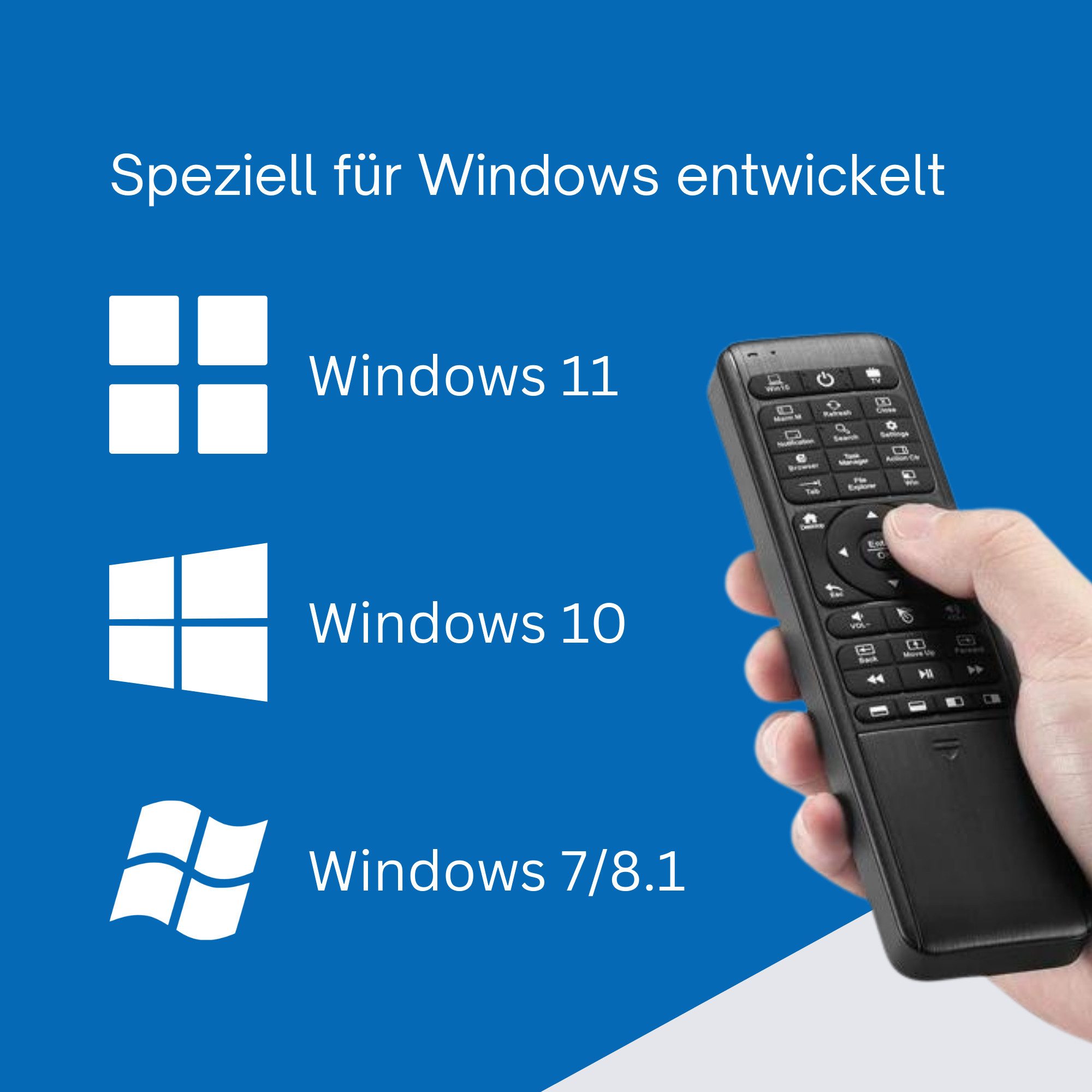 Orbsmart WA-1 Tastatur- und Maus-Set, kabellose Windows 10/11 deutsche Airmouse inkl. Beleuchtung – Bild 3 von 5