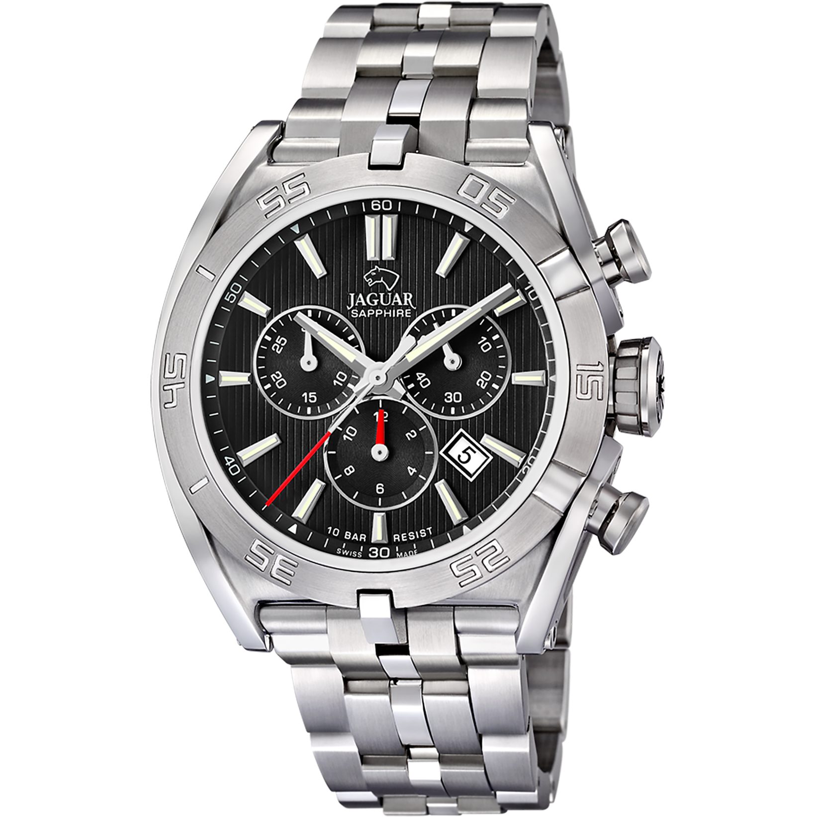Jaguar Chronograph Executive J852/D, Quarzuhr, Armbanduhr, Herrenuhr, Swiss Made, Edelstahlarmband, analog