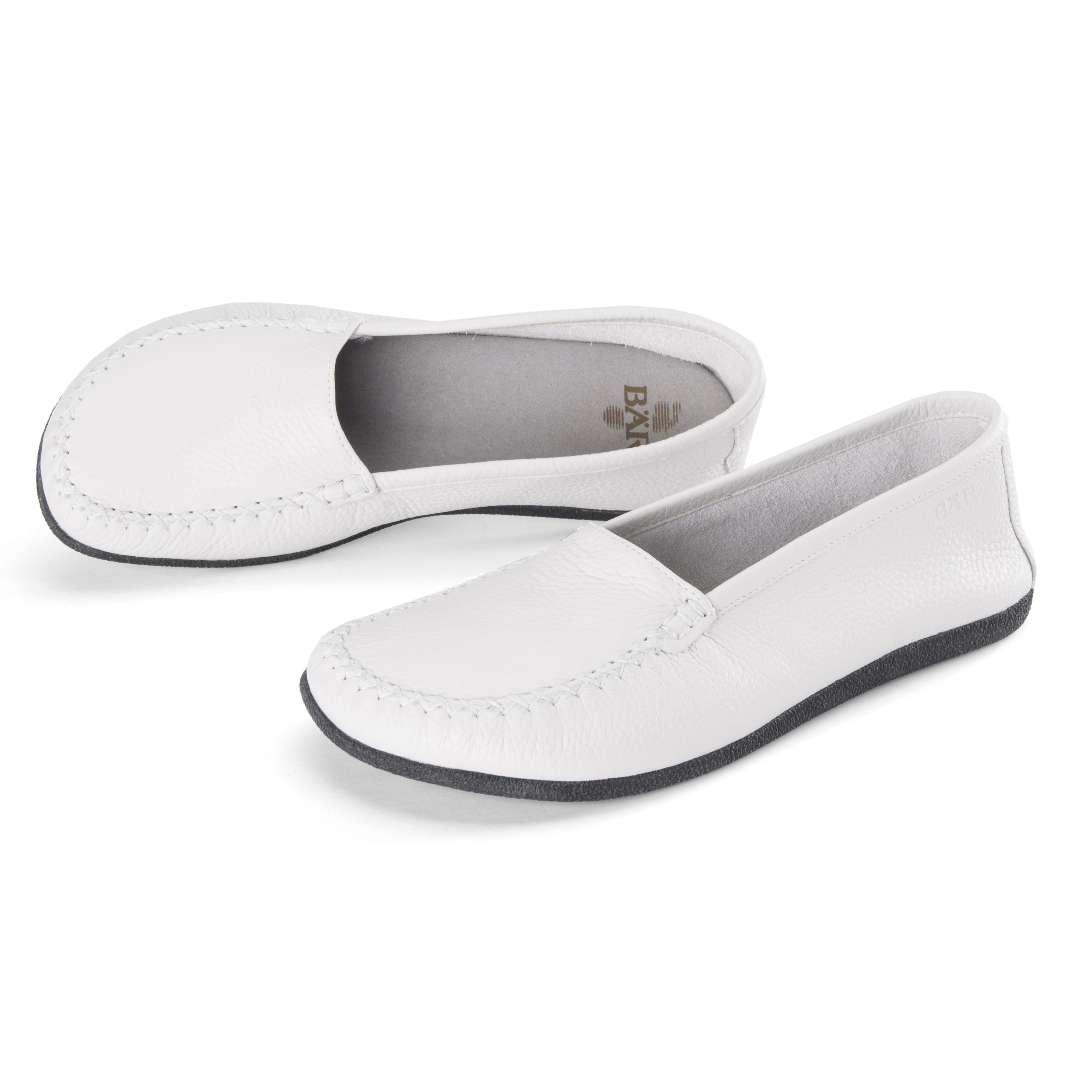 BÄR Schuhe Herrenschuh / Damenschuh - Modell San Remo in der Farbe Weiß  Mokassin Aus echtem Leder