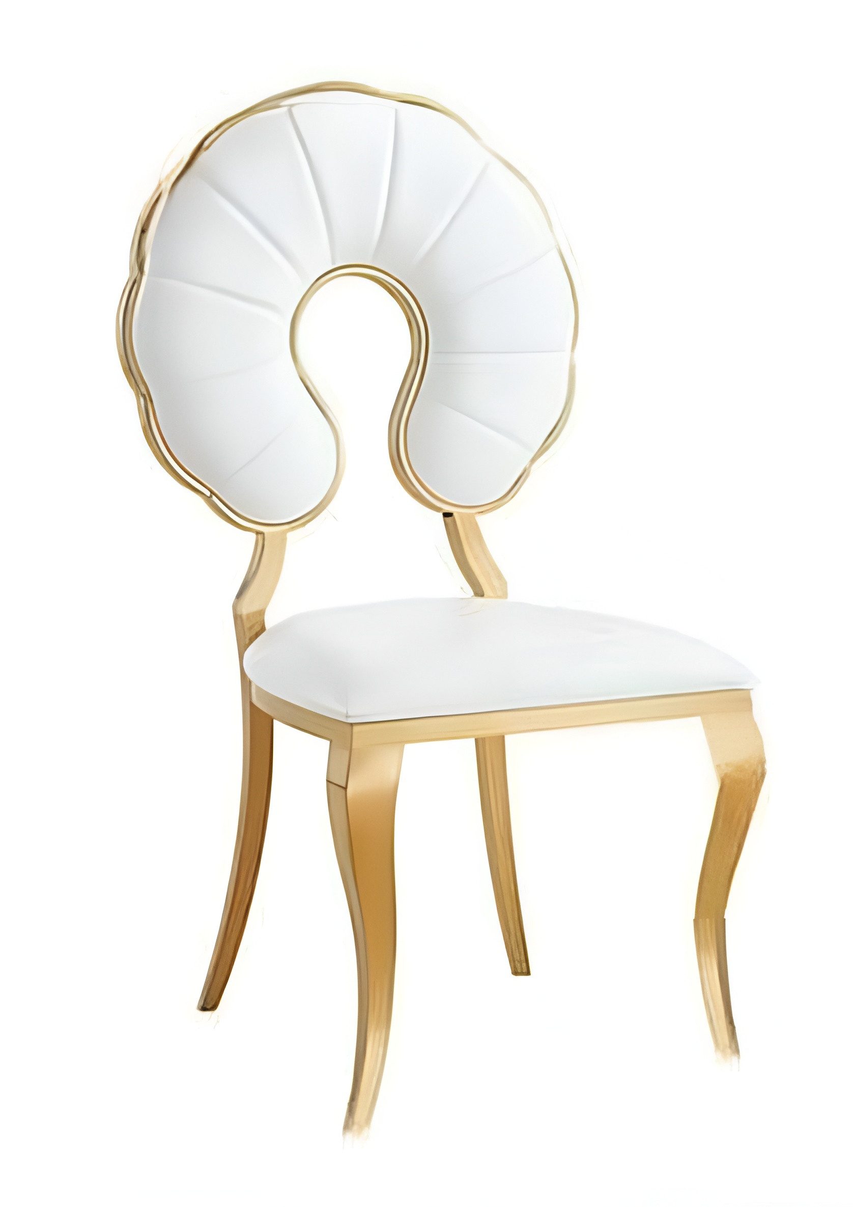 JVmoebel Polsterstuhl Edelstahl Stühle für Esszimmer Küche, Lederbezug in Weiß, Made in Europa