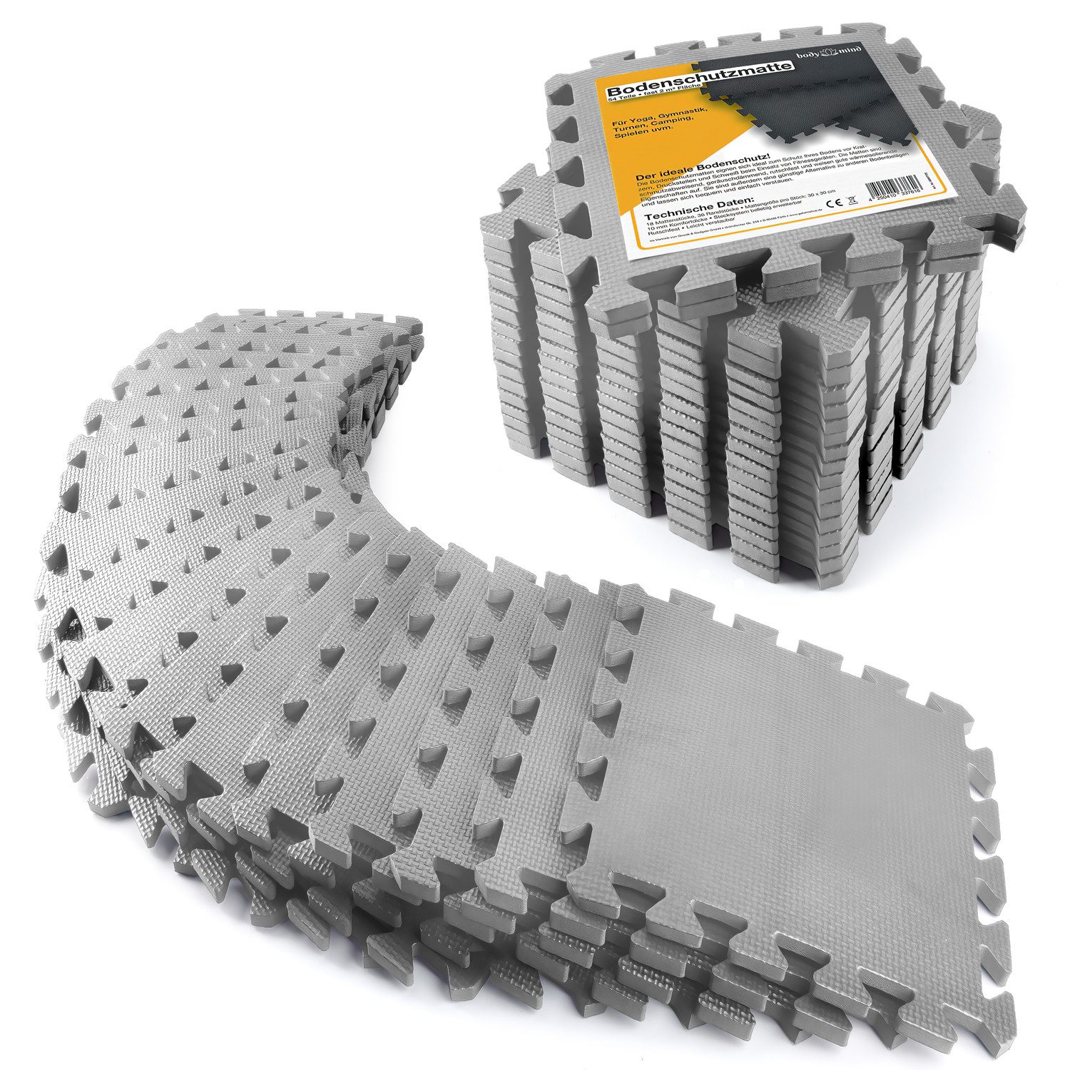 Body & Mind Bodenschutzmatte Sport Puzzlematte, XXL Set, 54-St., Puzzleteil günstig online kaufen