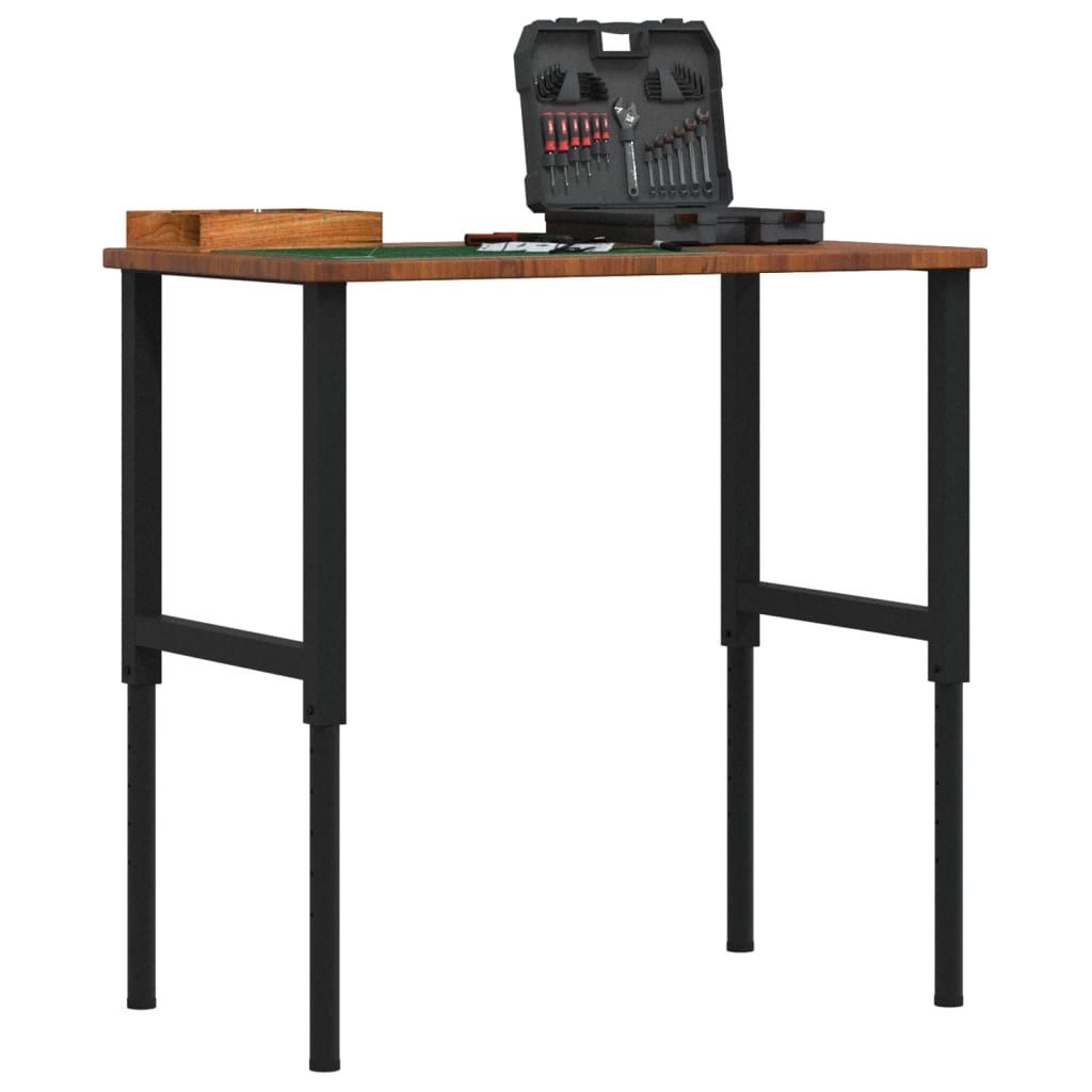 vidaXL Werkbank Werkbank Dunkelbraun 100x60x(71,5-98) cm Massivholz Eiche, (1-tlg)