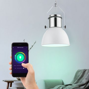 etc-shop Smarte LED-Leuchte, Leuchtmittel inklusive, Kaltweiß, Warmweiß, Neutralweiß, Tageslichtweiß, Farbwechsel, Smart RGB LED Retro Pendel Decken Lampe dimmbar Wohn Zimmer