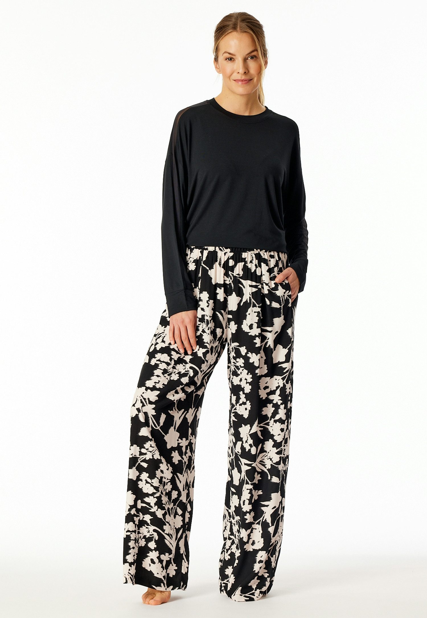 Schiesser Loungehose Mix + Relax elastischer Bund, Viskose, seitliche Tasch günstig online kaufen