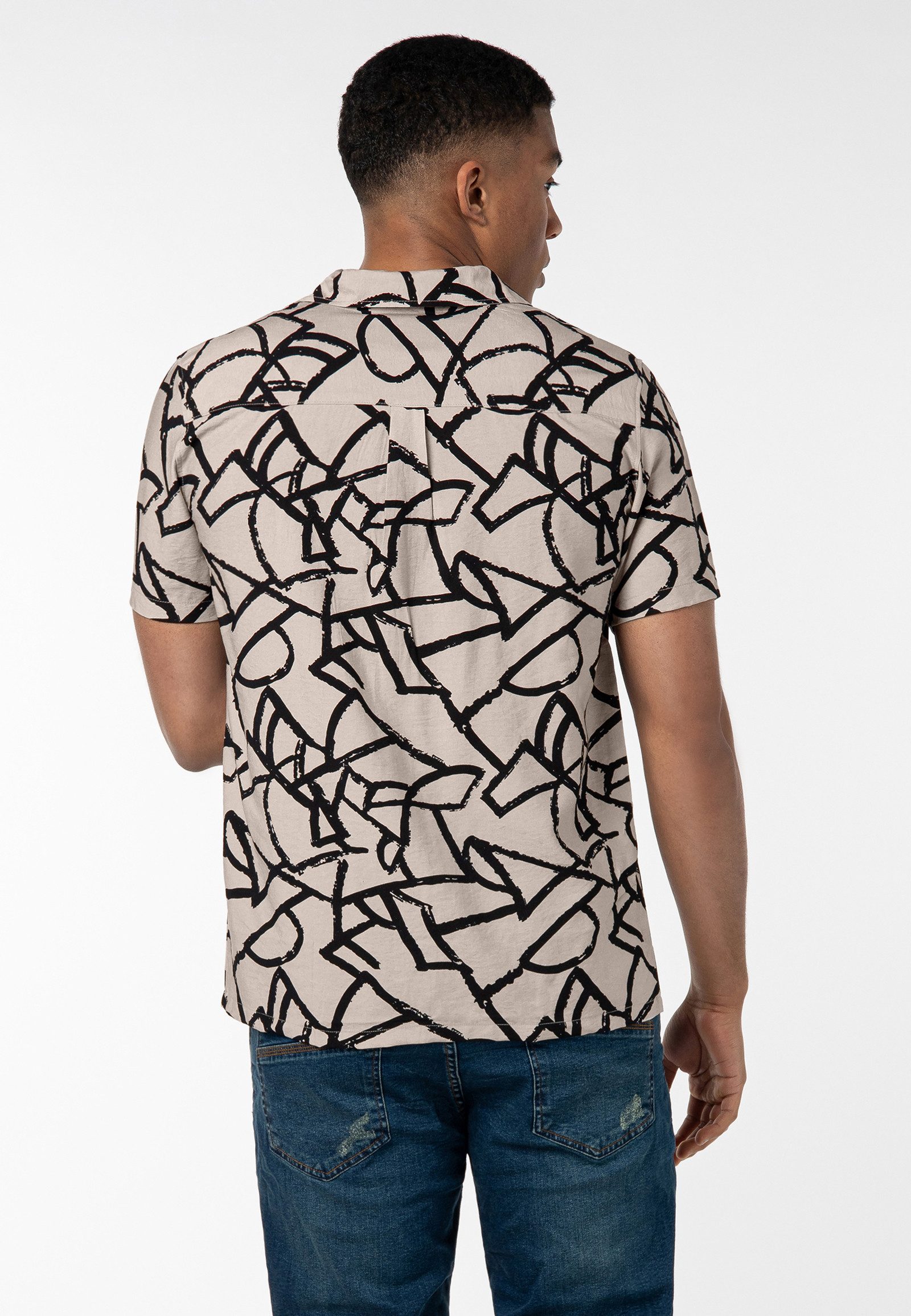 SUBLEVEL Kurzarmhemd Herren Freizeithemd allover bedruckt Freizeithemd, Ken günstig online kaufen