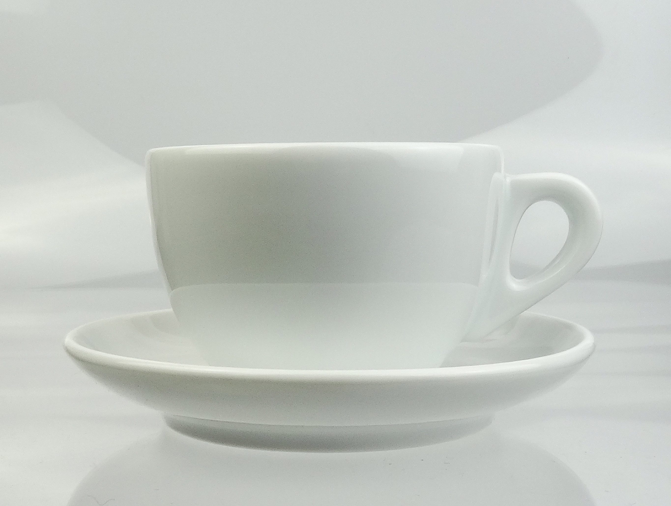 Ancap Cappuccinotasse dickwandig, weiss, gross, Made in Italy, 2-tlg., Porzellan