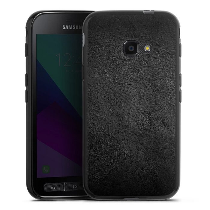 DeinDesign Handyhülle Beton Wand Stein Betonwand schwarz Samsung Galaxy Xcover 4 Silikon Hülle Bumper Case Handy Schutzhülle