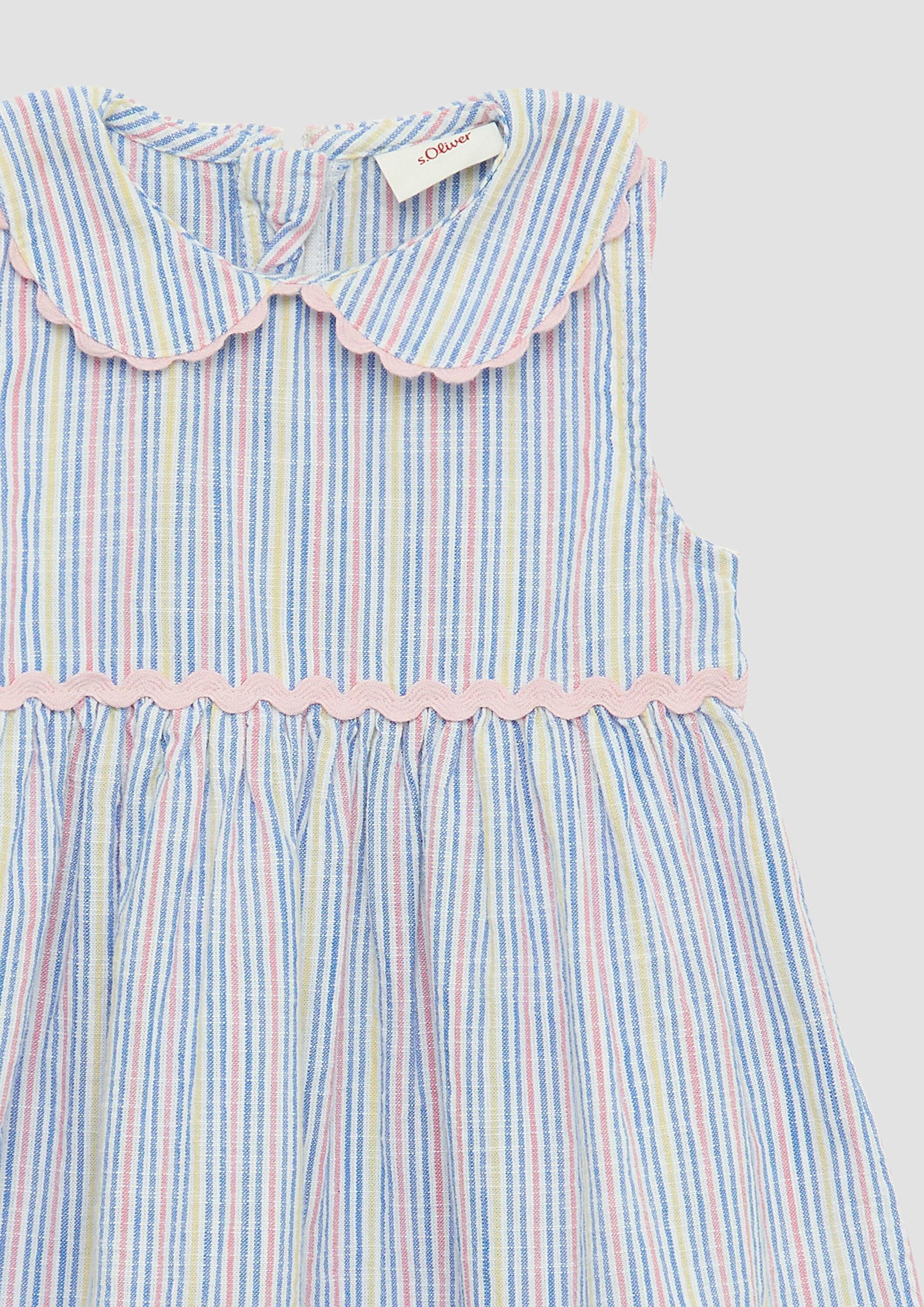 s.Oliver Minikleid Kleid Gestreiftes Kleid in Leinenoptik mit Bubikragen