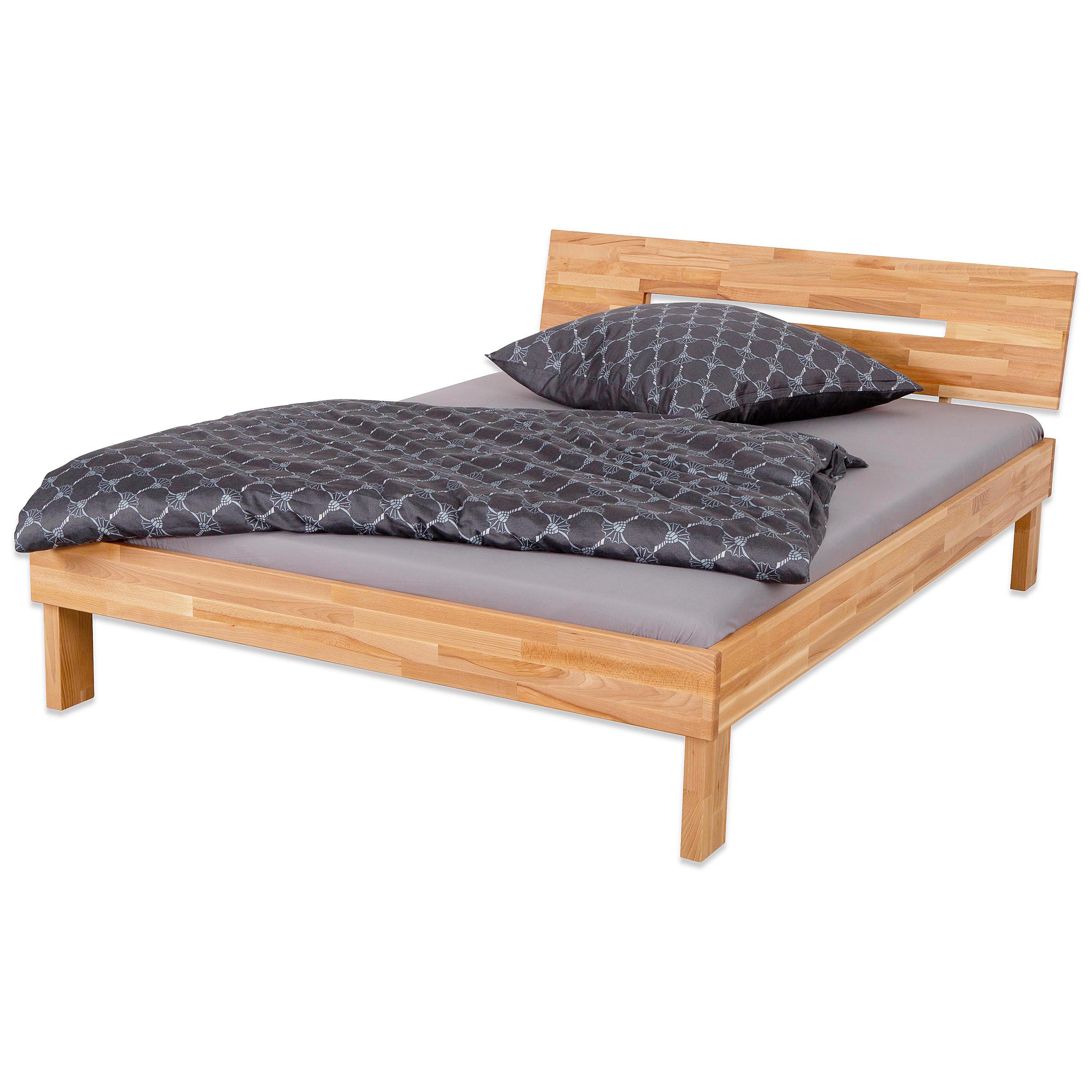 Betten-ABC Bett Massivholzbett aus Kernbuche mit Kopfteil, natur geölt