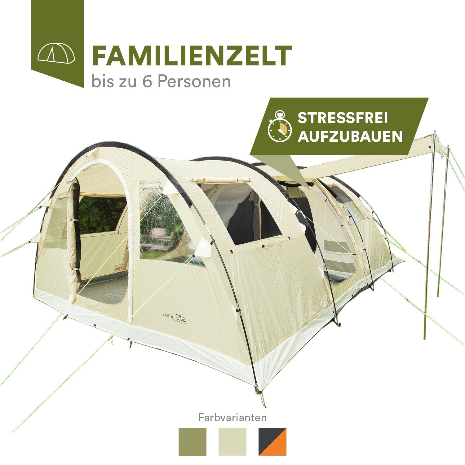 Tunnelzelt Gotland 6 Campingzelt mit teilbarer Schlafkabine