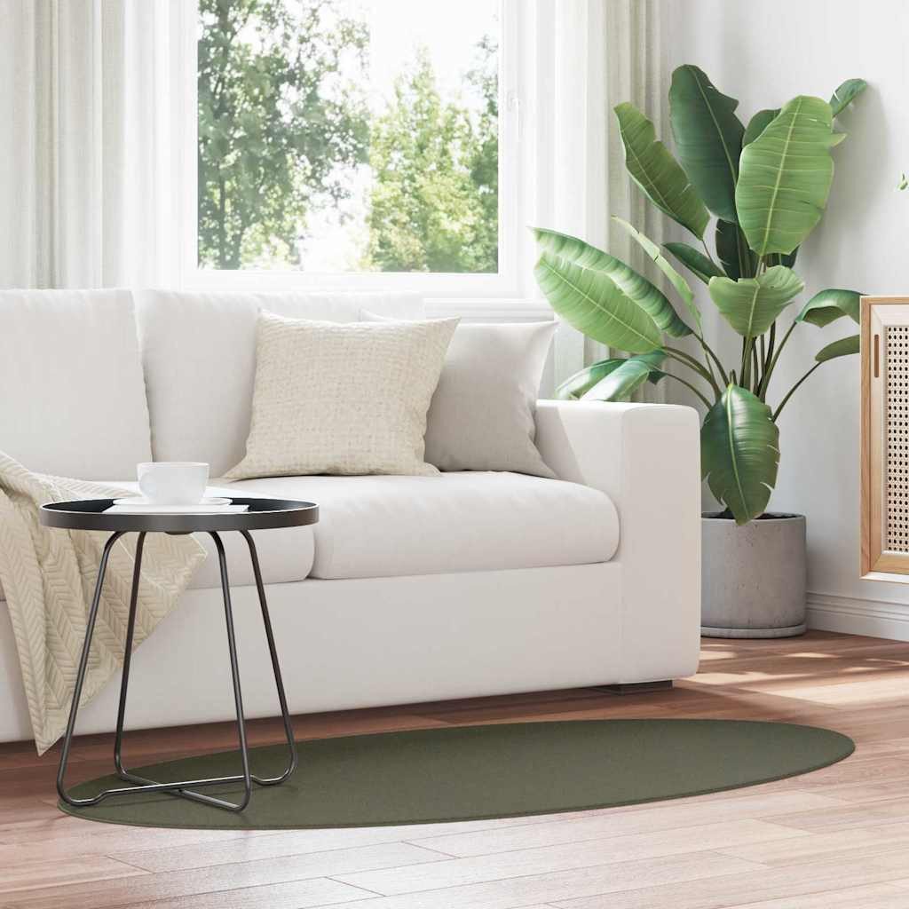 vidaXL Teppich Bereichsteppiche Oval HUARTE Waldgrün 80 x 150 cm, Oval