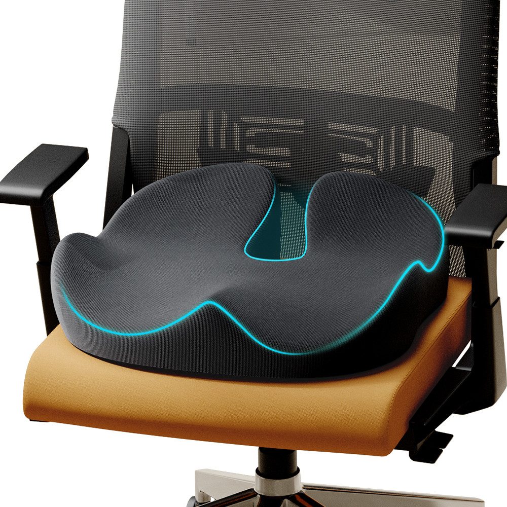 ProtoArc Sitzkissen Ergonomisches Sitzkissen, U-Design, Memory Foam fürs Büro, reduziert direkten Druck im Steißbeinbereich