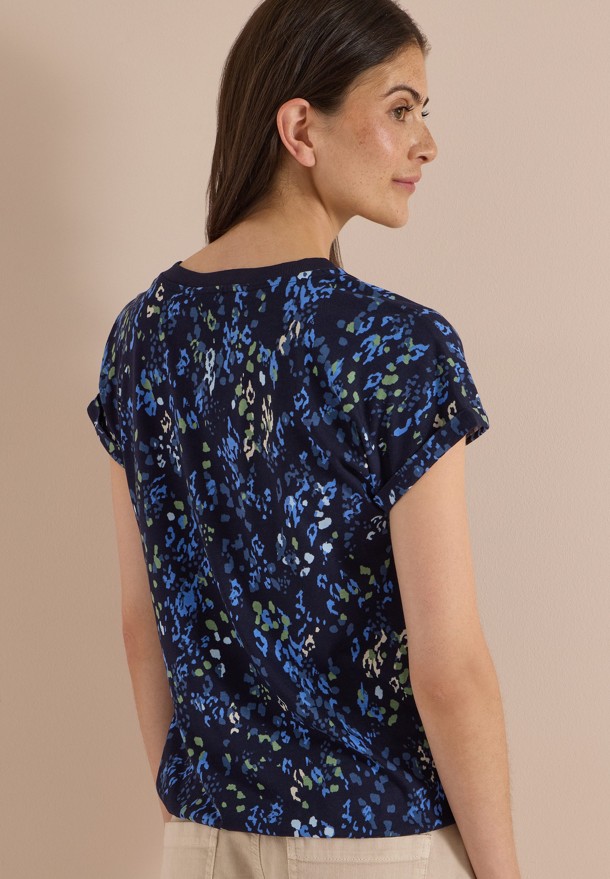 CECIL Kurzarmshirt Sommershirt mit grafischem Muster