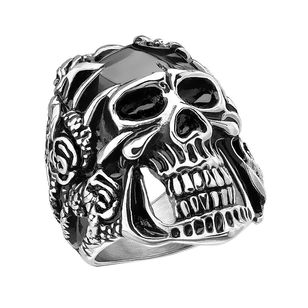 Taffstyle Fingerring Herren Biker Ring Totenkopf Maske Klauen schwarz, Edel günstig online kaufen