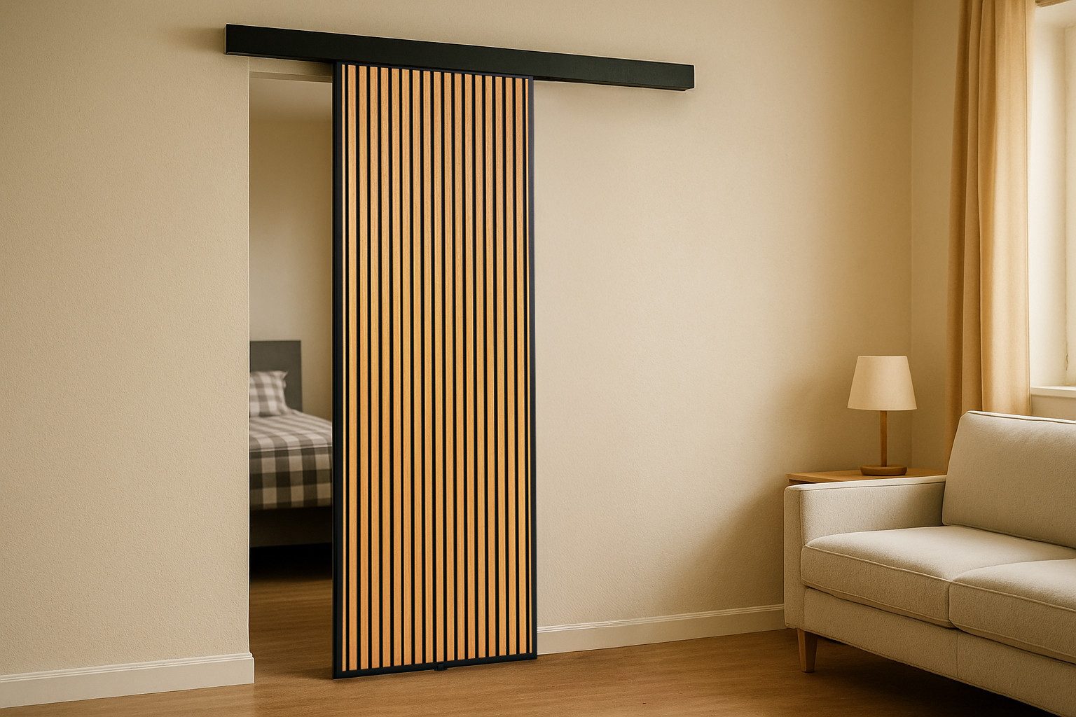 hibitaro Schiebetür Lovo Lamellenschiebetür in 949 x 2150 mm als Zimmertürenersatz