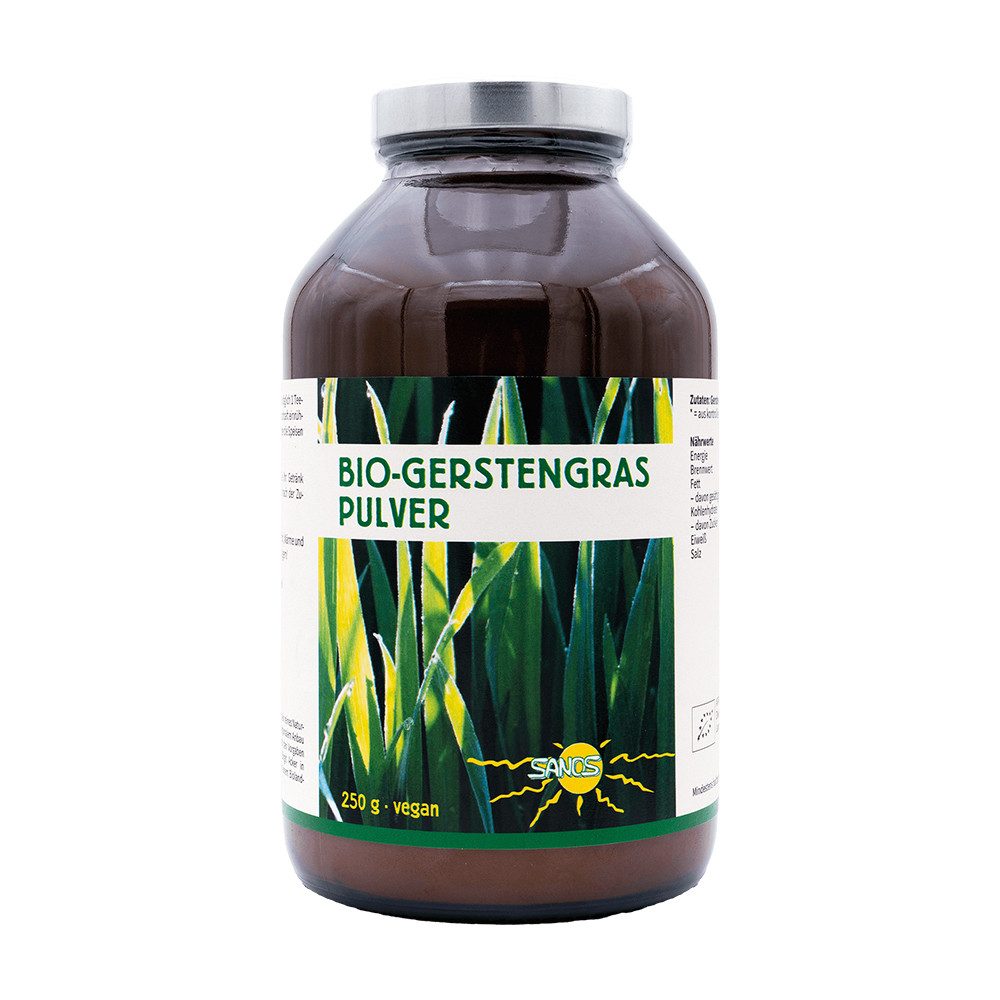 Sanos Getreide Gerstengras-Pulver in Bioqualität - der grüne Powerdrink -, 250 g