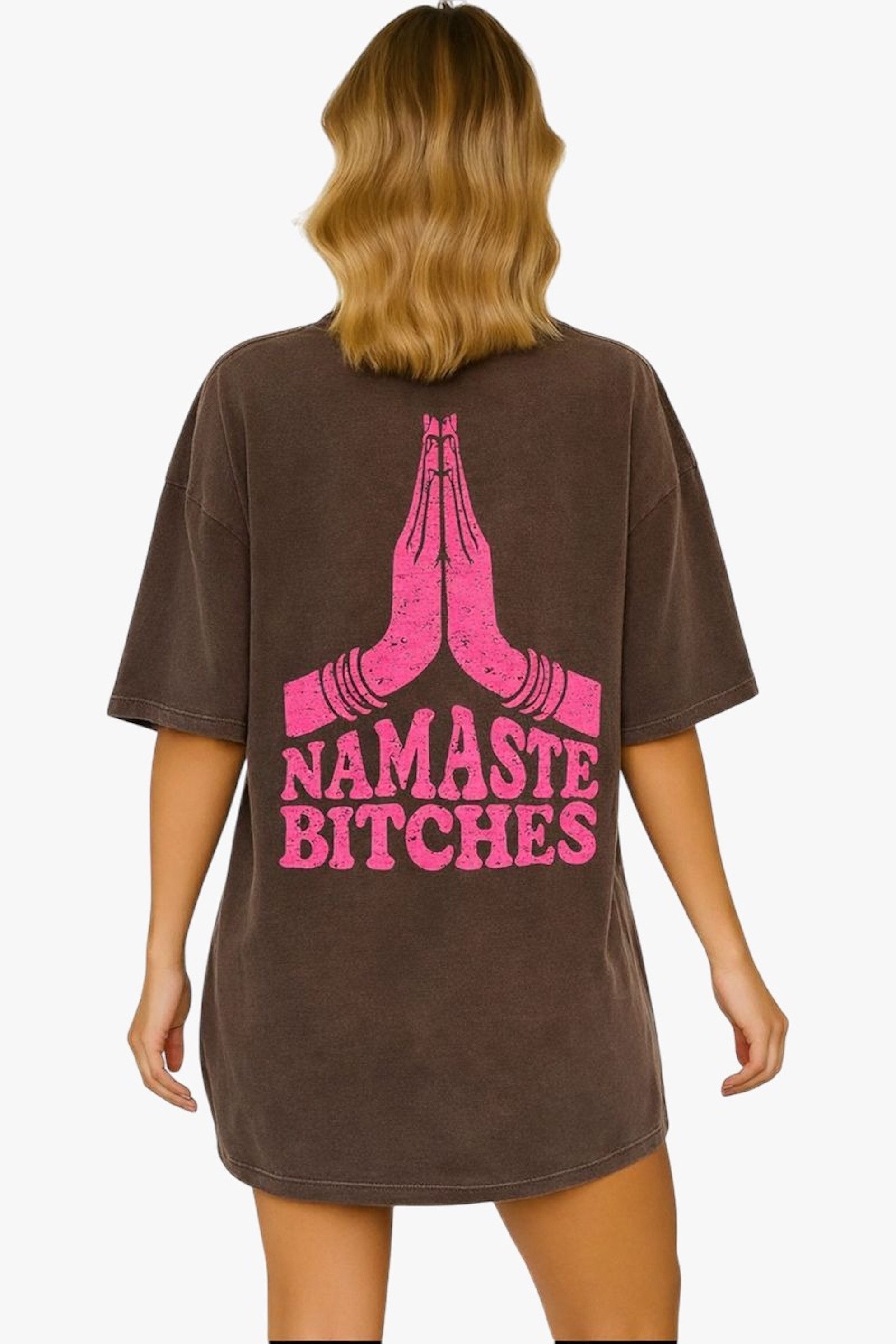 Worldclassca T-Shirt Worldclassca Oversized NAMASTE Print T-Shirt lang Somm günstig online kaufen