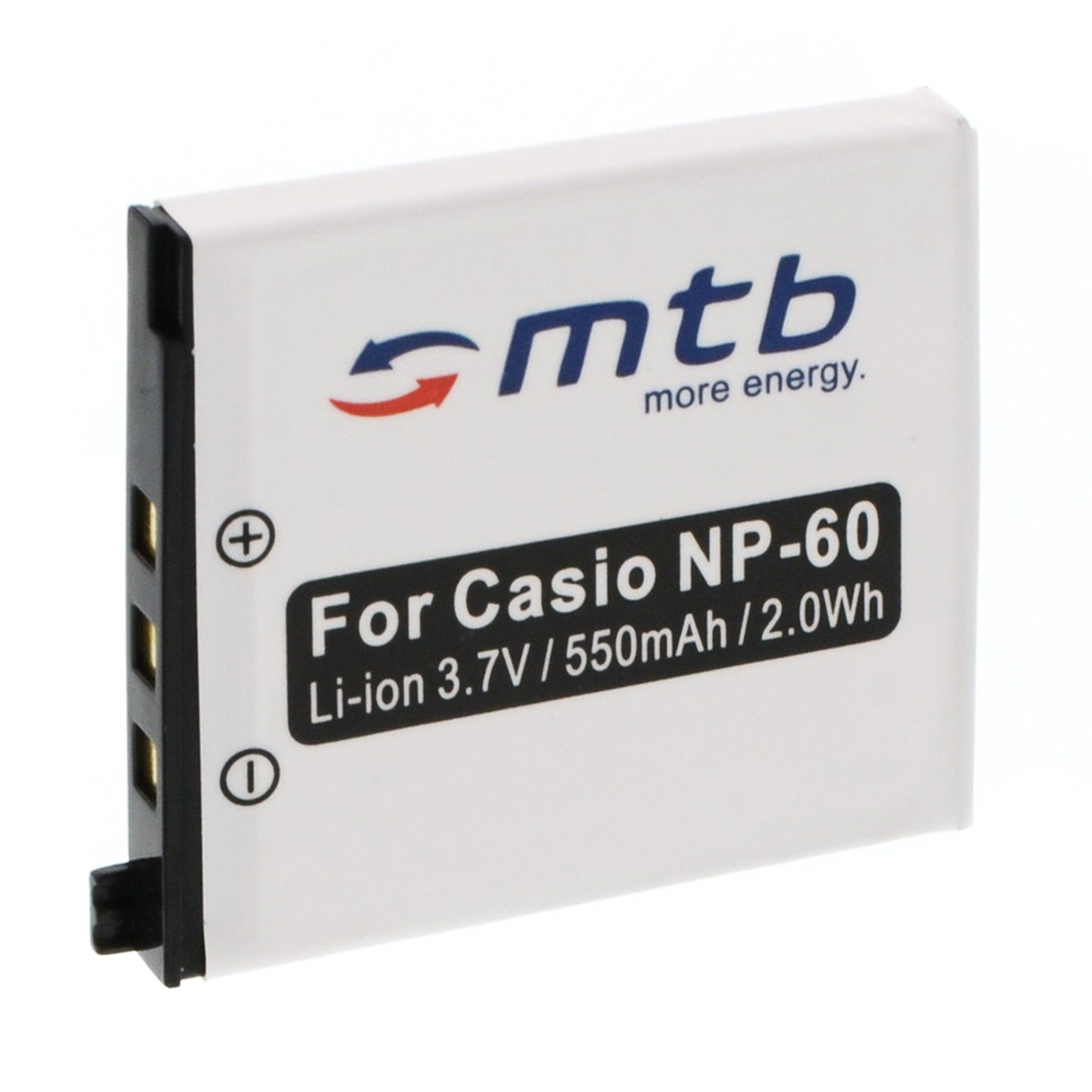 mtb more energy [BAT-088 - Li-Ion] Kamera-Akku kompatibel mit Akku-Typ Casio NP-60 550 mAh (3,7 V), passend für: Casio Exilim EX-FS10…