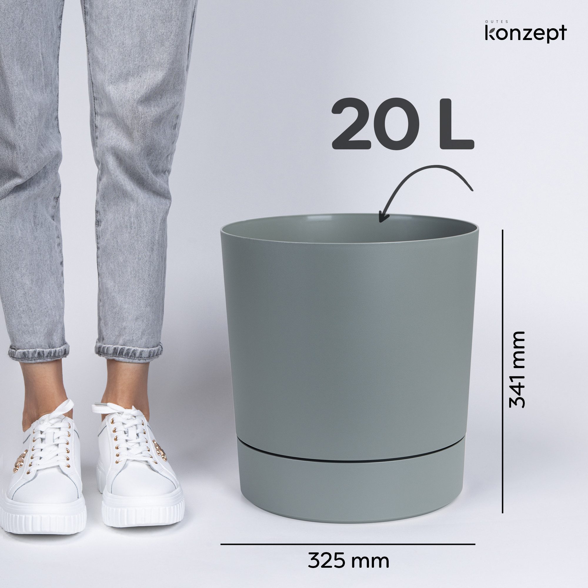 KONZEPT Blumentopf mit Untersetzer, großer Übertopf aus Kunststoff für Zimm günstig online kaufen