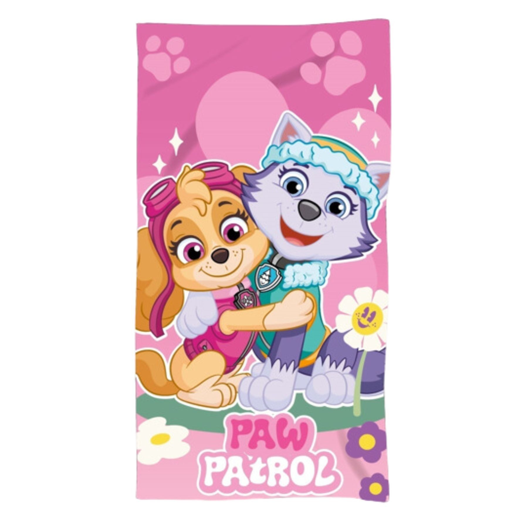 PAW PATROL Strandtuch Strandtuch in Rosa für Kinder aus Microfraser, 70cm x 140cm