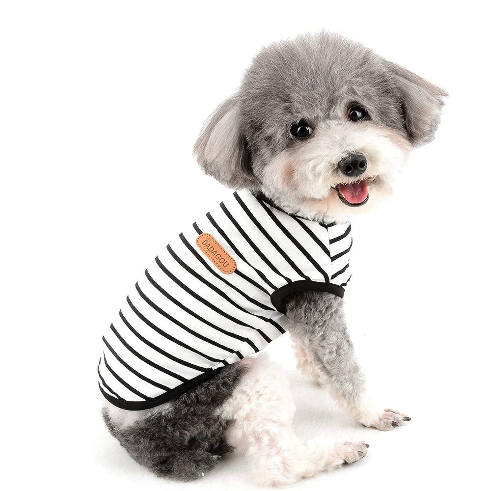 GelldG Hundehemd Sommer-Hunde-Shirts für Kleine Hunde Gestreifte Atmungsaktive Weste