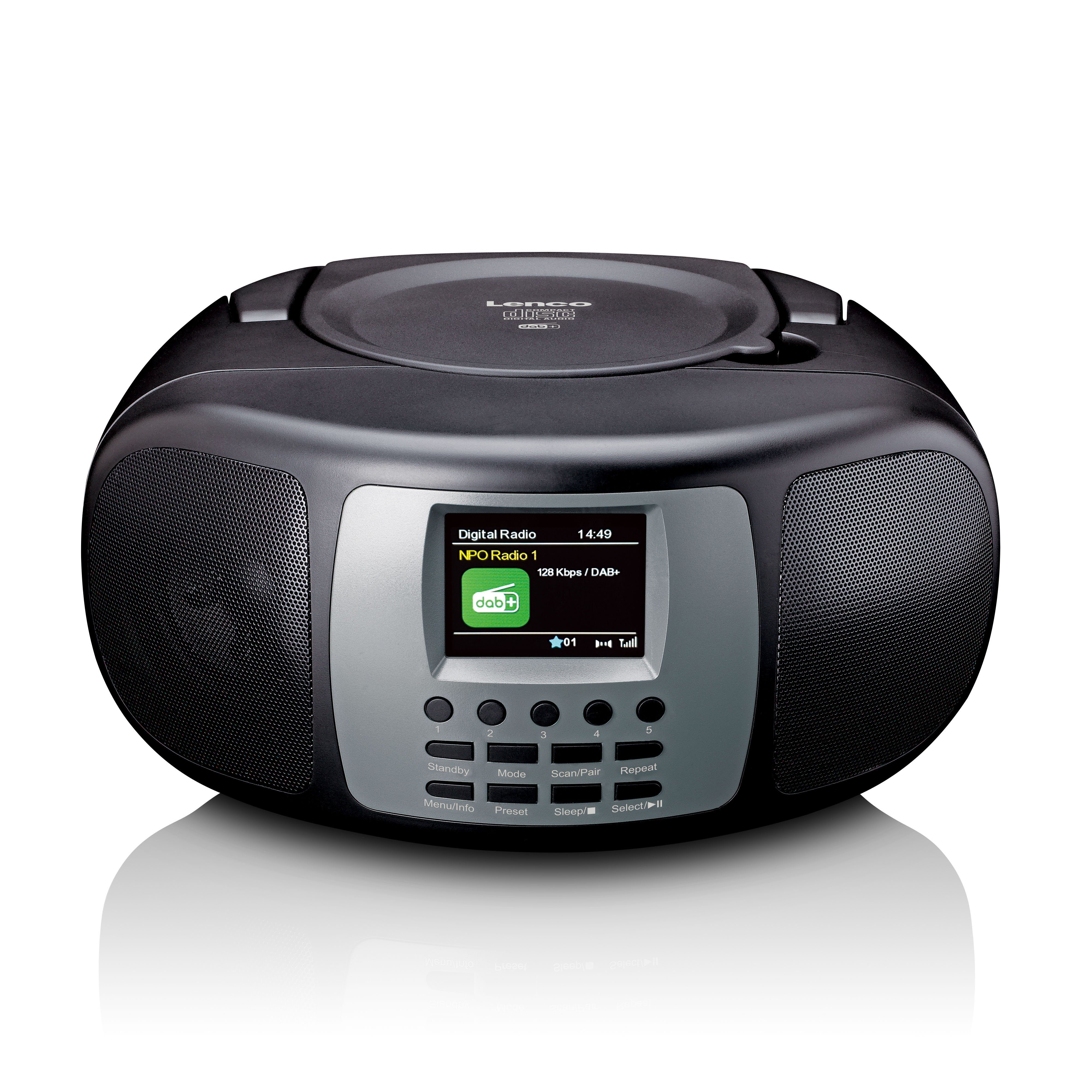 Lenco SCD-860BK Digitalradio (DAB) (DAB,DAB+,FM, 4 W, tragbar mit DAB+, Bluetooth® Streaming, Stereo-Sound mit 2x 2 Watt RMS)