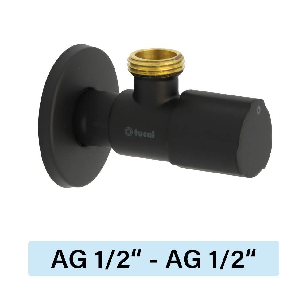 TUCAI Eckventil Eckventil Tucai TMM C850 Premium AG/AG 1/2"-1/2" schwarz matt