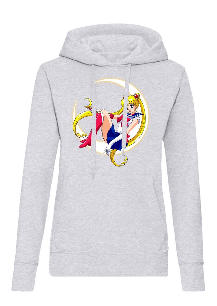 Blondie & Brownie Hoodie Damen Fun Comic Sailor Moon Anime Manga Damen Hoodie Sailor Moon Anime Comic mit Kapuze Print Damen XL