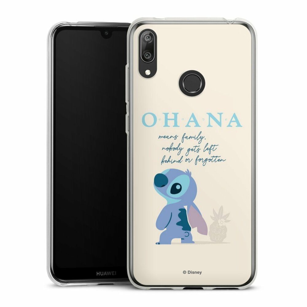 DeinDesign Handyhülle Lilo & Stitch Offizielles Lizenzprodukt Disney Ohana  Stitch, Huawei Y7 (2019) Silikon Hülle Bumper Case Handy Schutzhülle