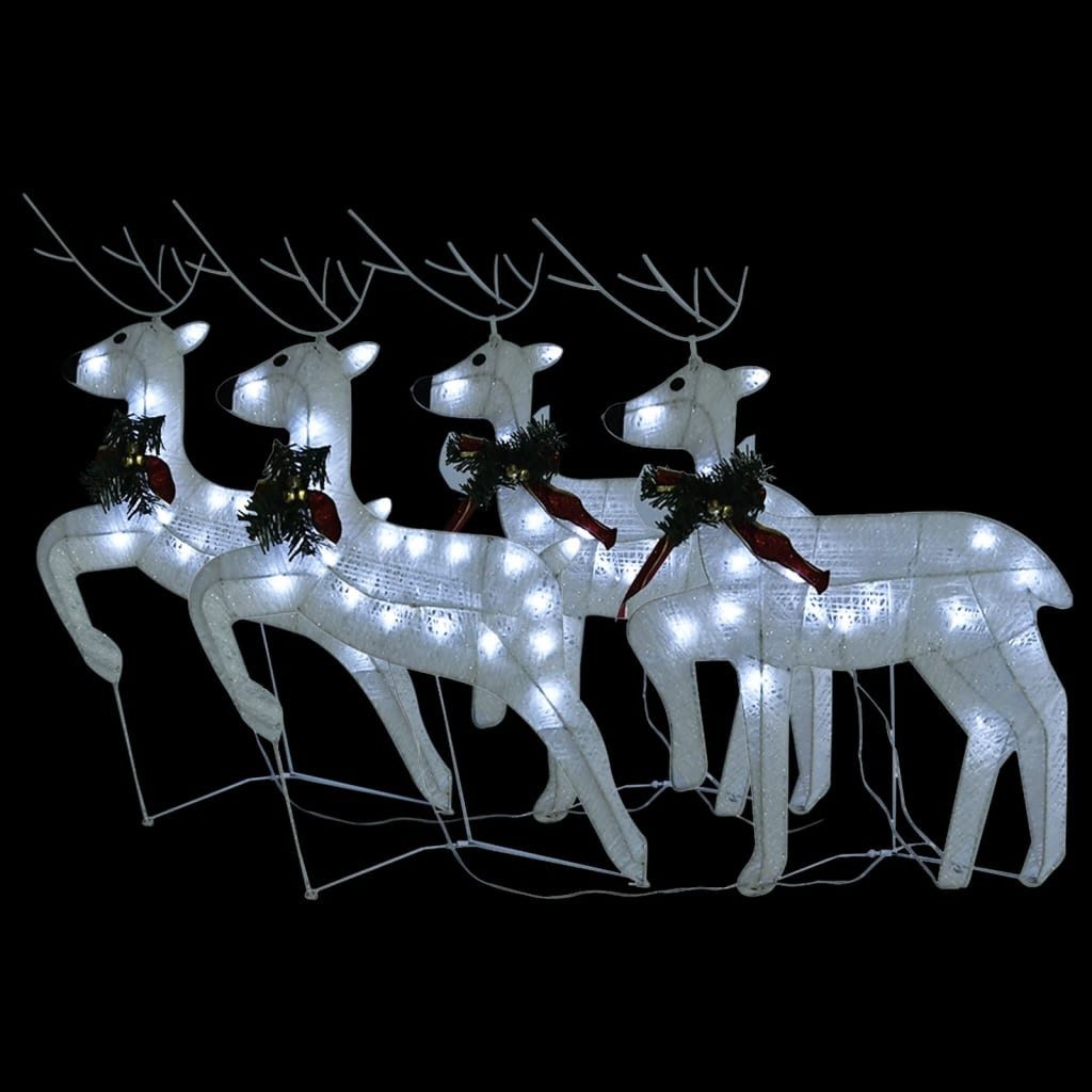 vidaXL Weihnachtsfigur LED-Rentiere 4 Stk. Weiß 80 LEDs (4 St) – Bild 3 von 5