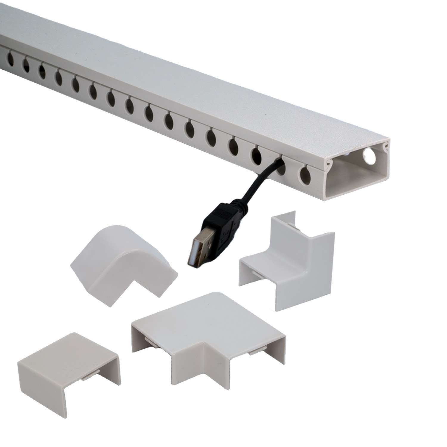 Intirilife Kabelkanal, 9er-Set Kabelkanäle Kabel-Organizer - 9x Kabelkanal aus PVC