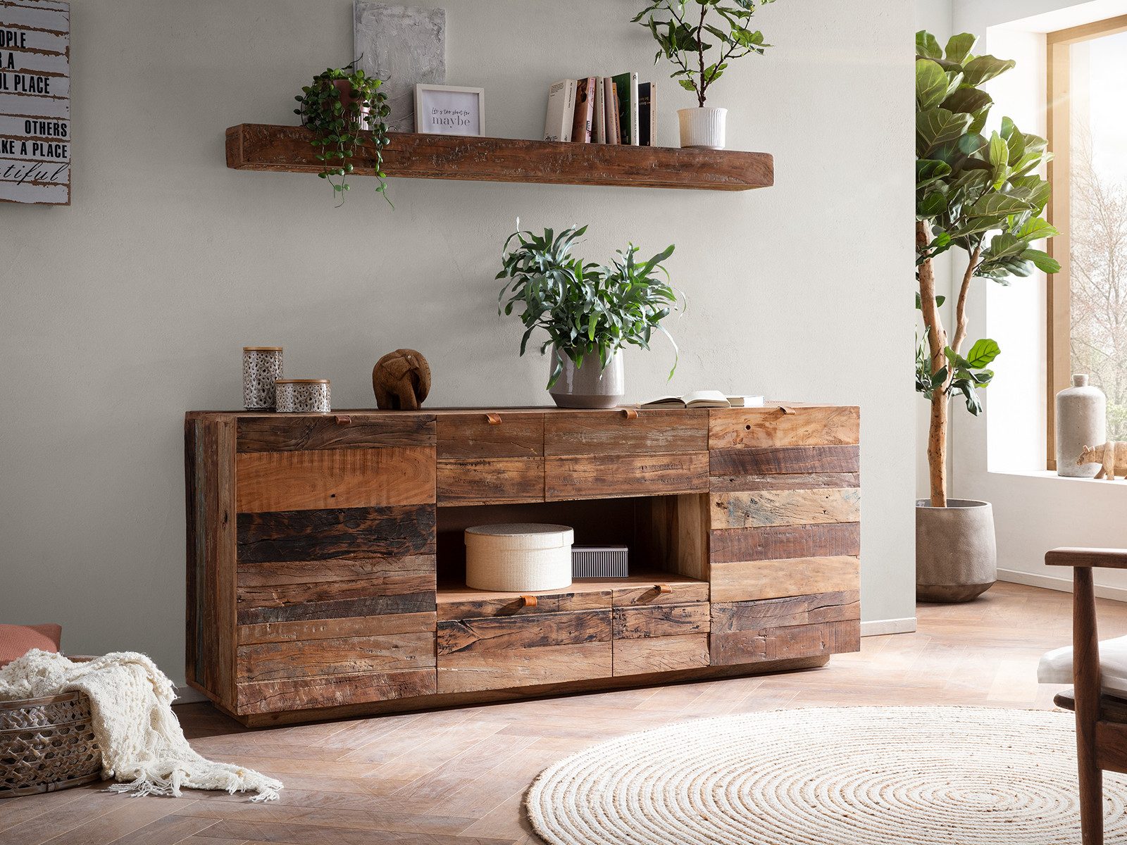 massivum Wandregal Wandboard Oldwood 160cm