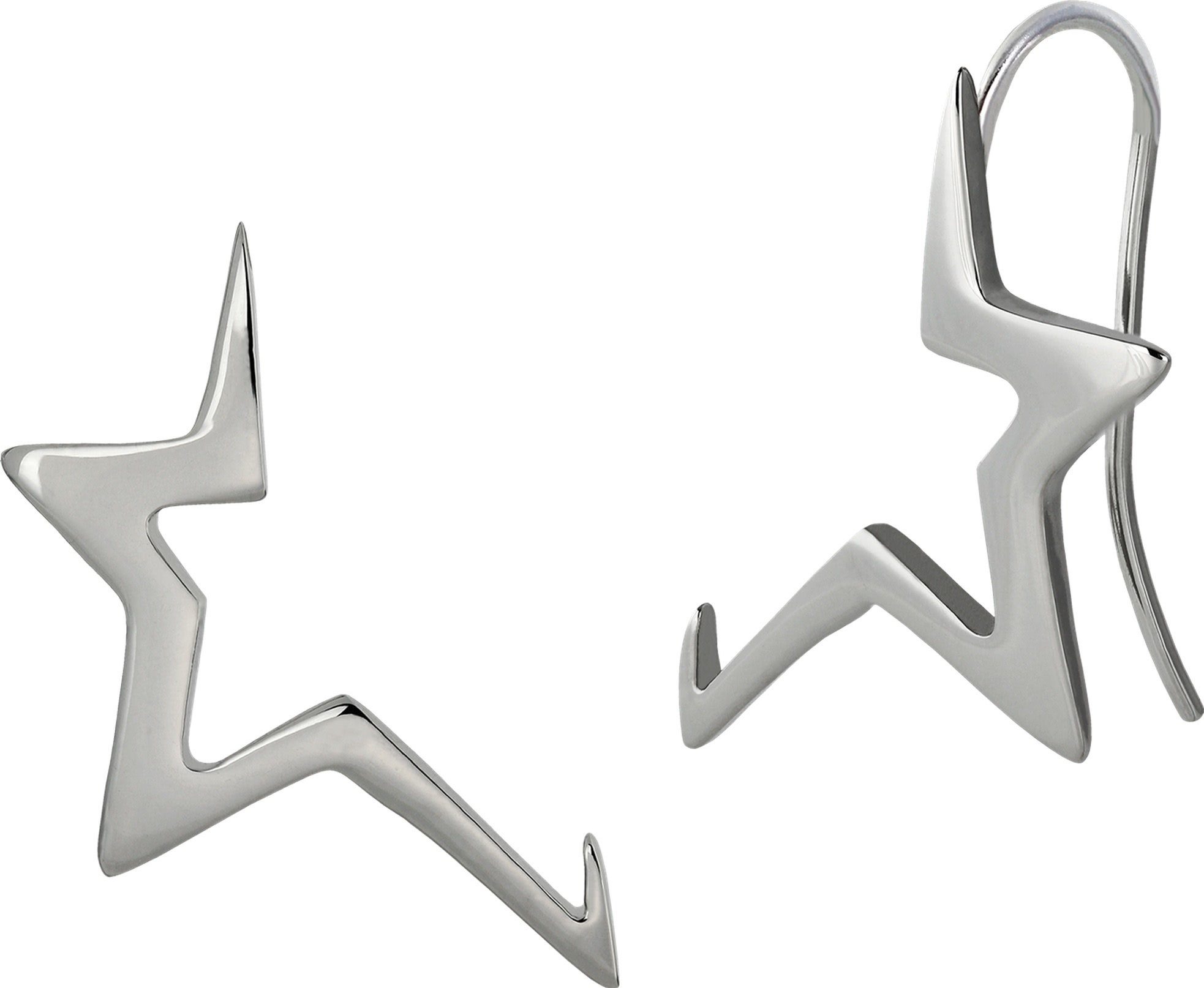 Amello Paar Ohrhänger Amello Ohrringe Edelstahl Ohrhänger halber (Ohrhänger), Damen Ohrhänger halber Stern Edelstahl (Stainless Steel), in silberfar